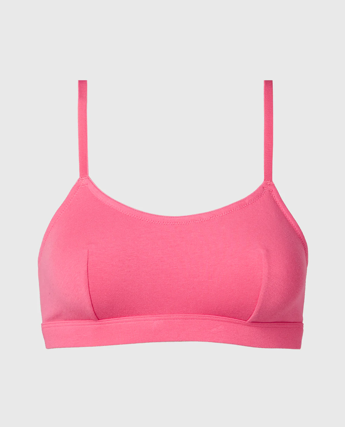 Cotton Scoop Bralette in Hot Pink - Image 4