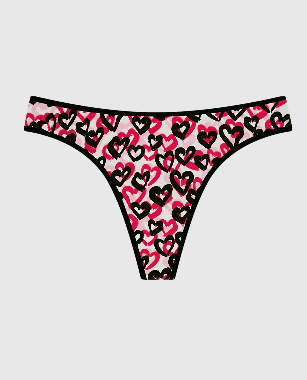 Cotton Thong Panty in Graffiti Hearts - Image 4
