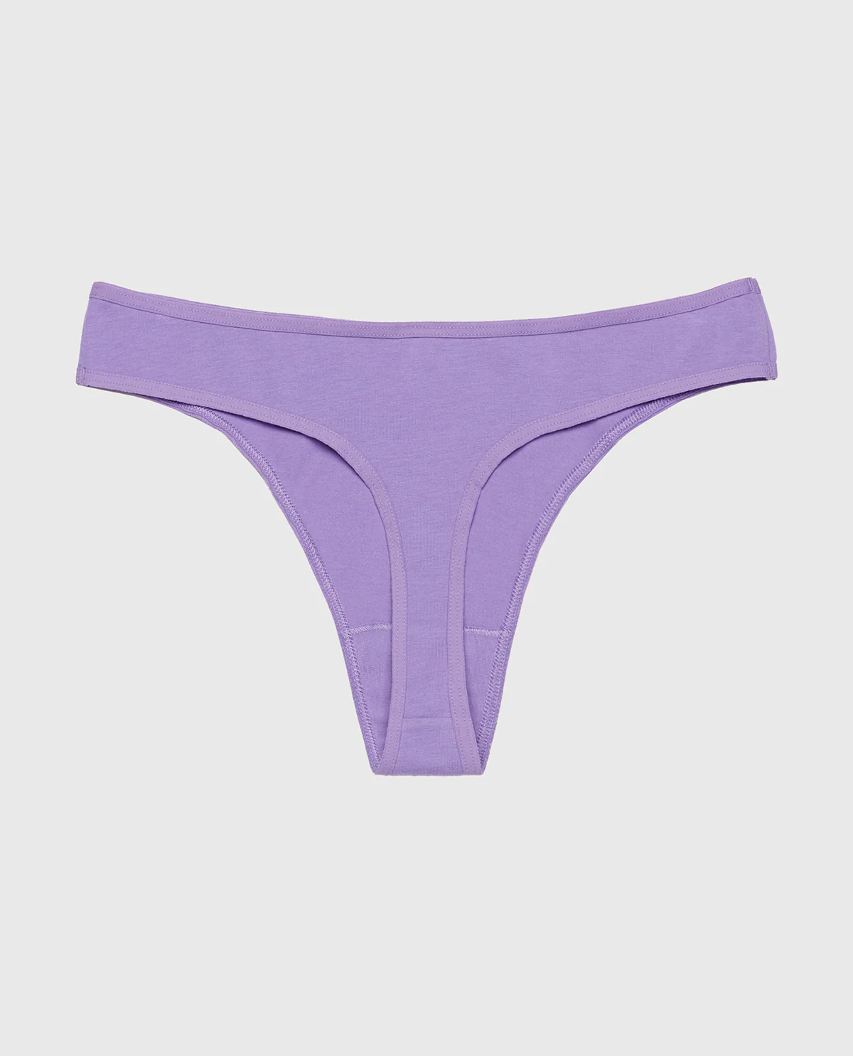 Cotton Thong Panty in Paisley Purple - Image 5