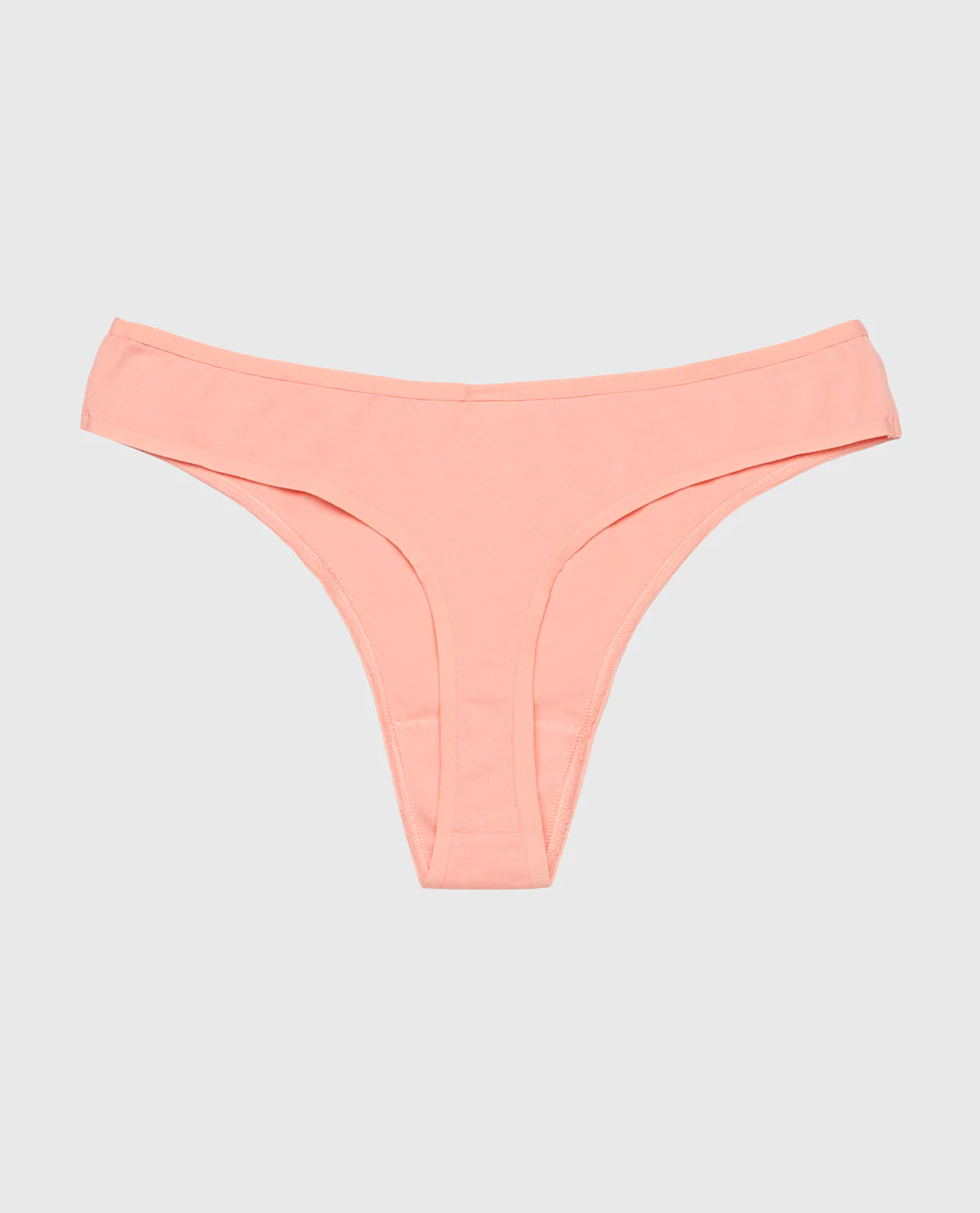 Cotton Thong Panty in Peach Fizz - Image 5