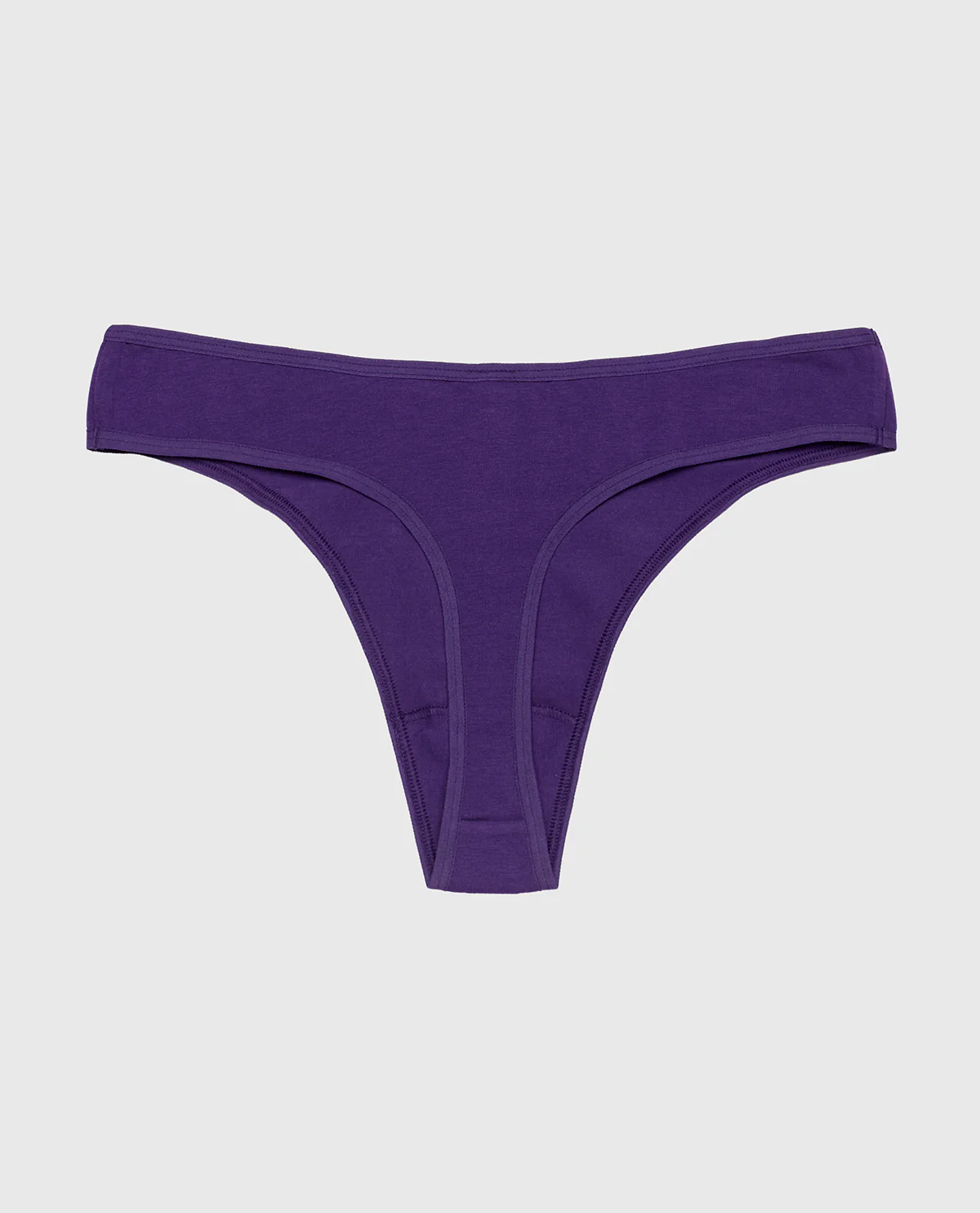 Cotton Thong Panty in Petunia Purple - Image 5