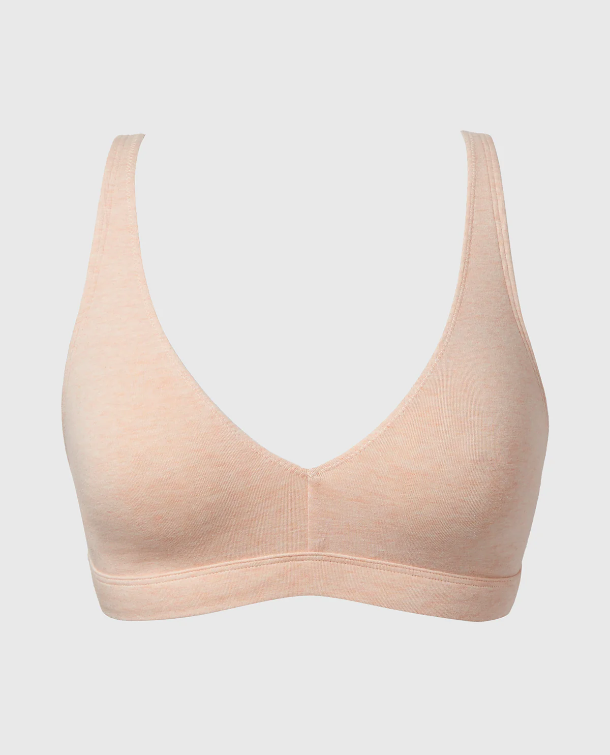 Cotton Triangle Bralette In Pearl Blush Heather - Image 4