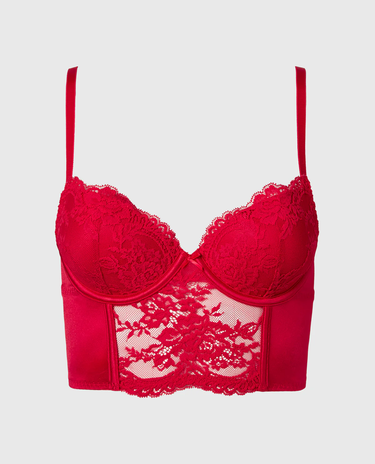 Demi Cup Bustier Bra Top in Crimson - Image 4
