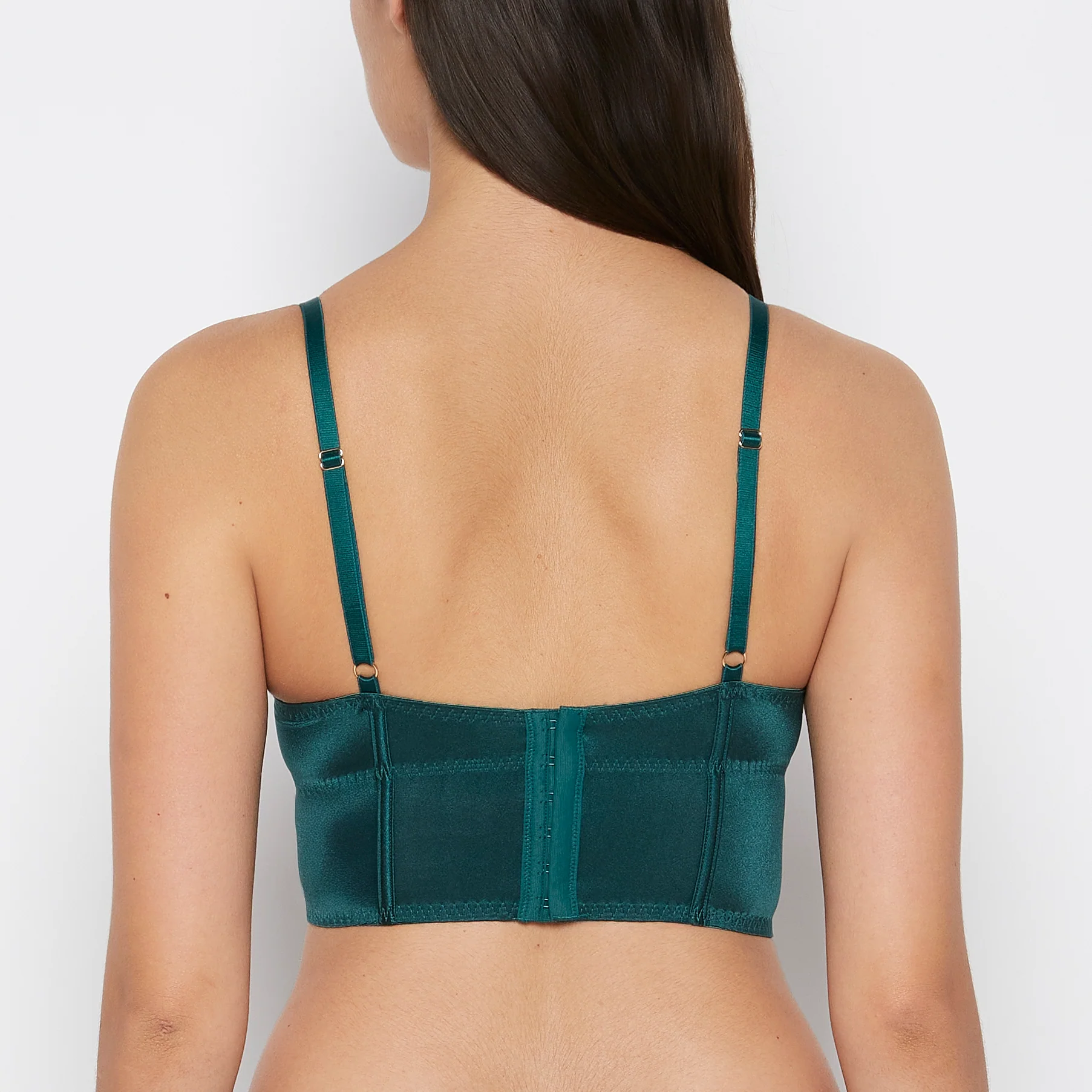 Demi Cup Bustier Bra Top in Emerald Green - Image 3