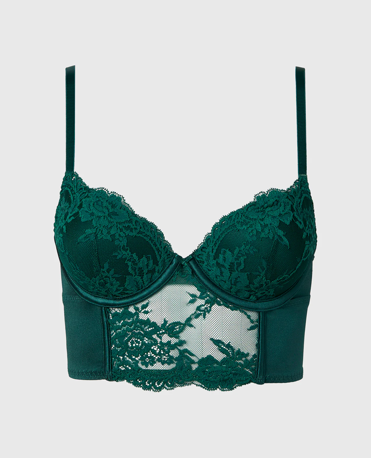 Demi Cup Bustier Bra Top in Emerald Green - Image 4