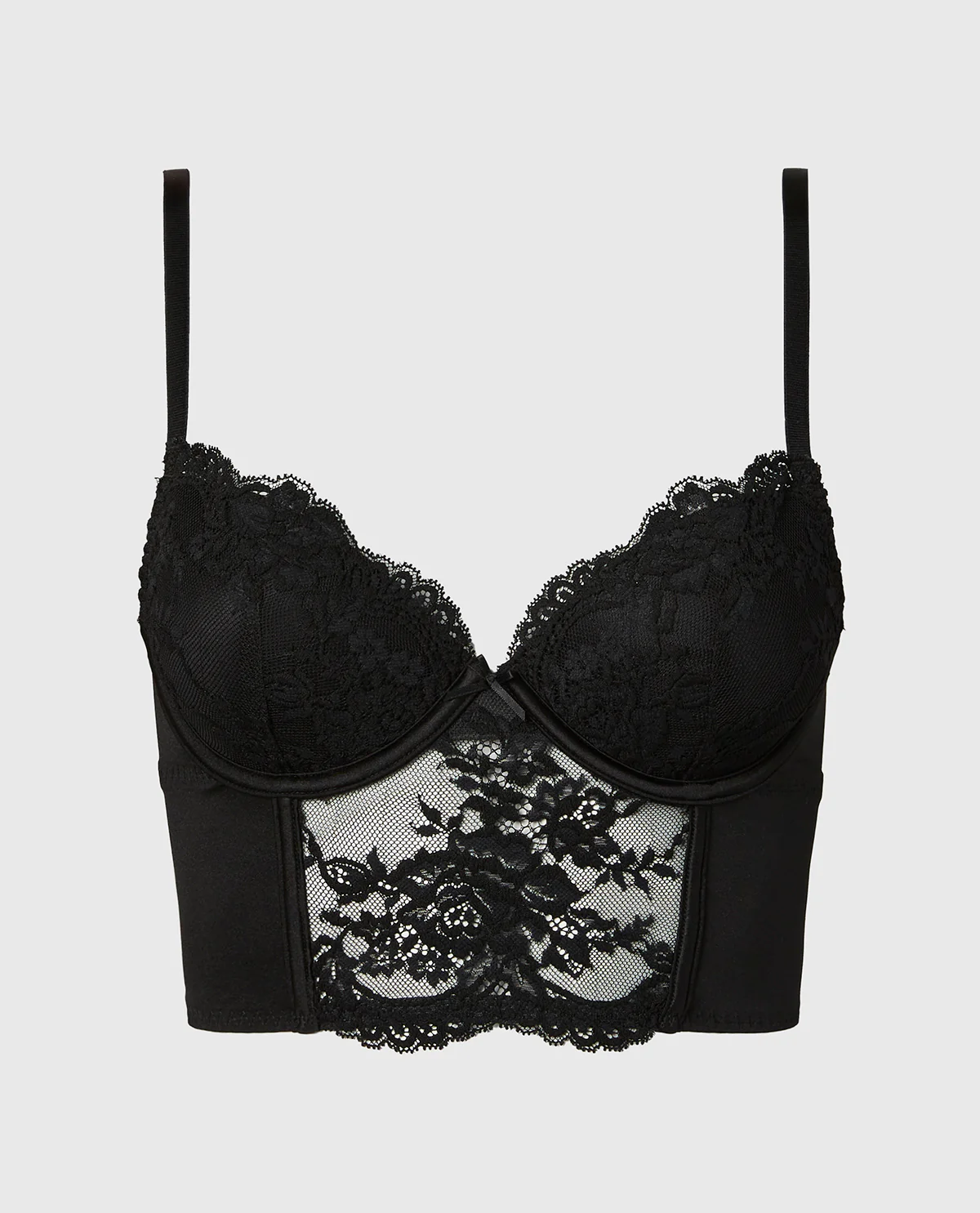 Demi Cup Bustier Bra Top in Tuxedo Black - Image 4
