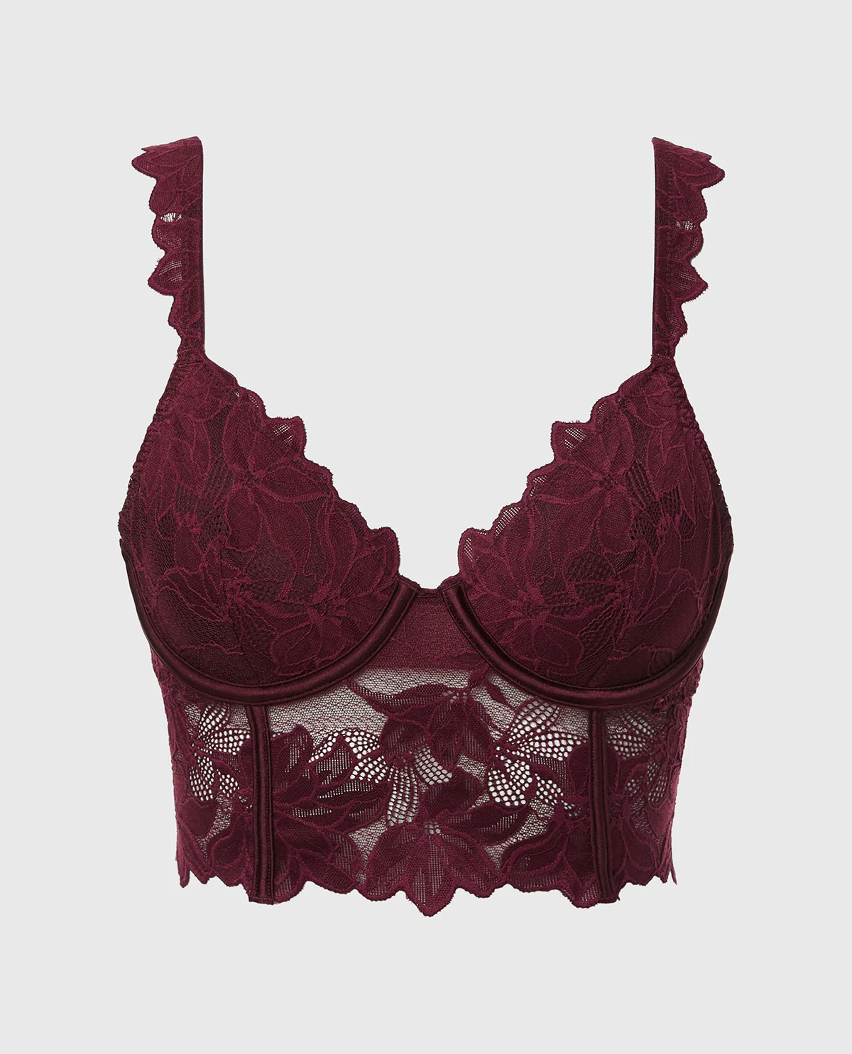 Demi Cup Bustier in Russian Ruby - Image 4