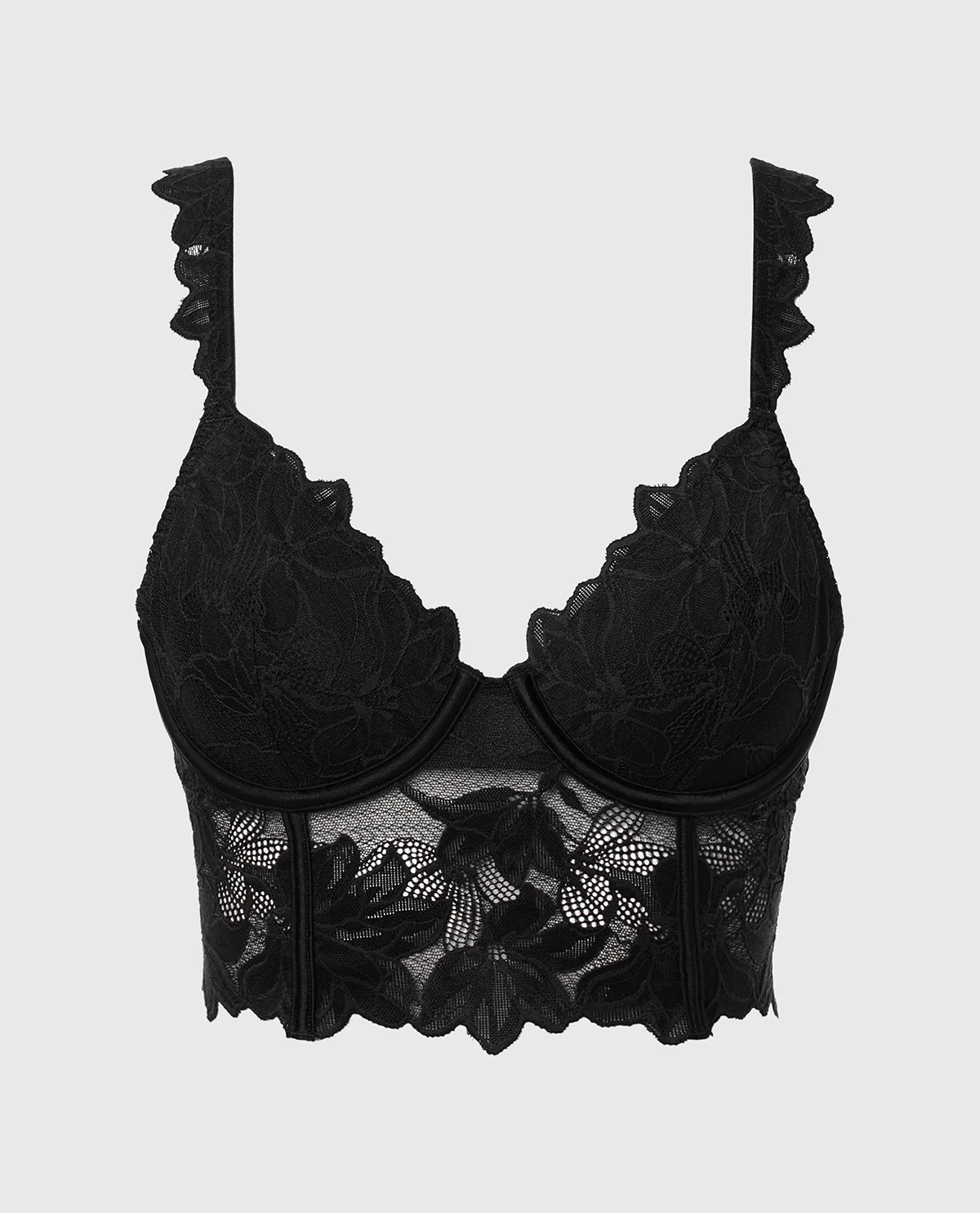 Demi Cup Bustier in Tuxedo Black - Image 4