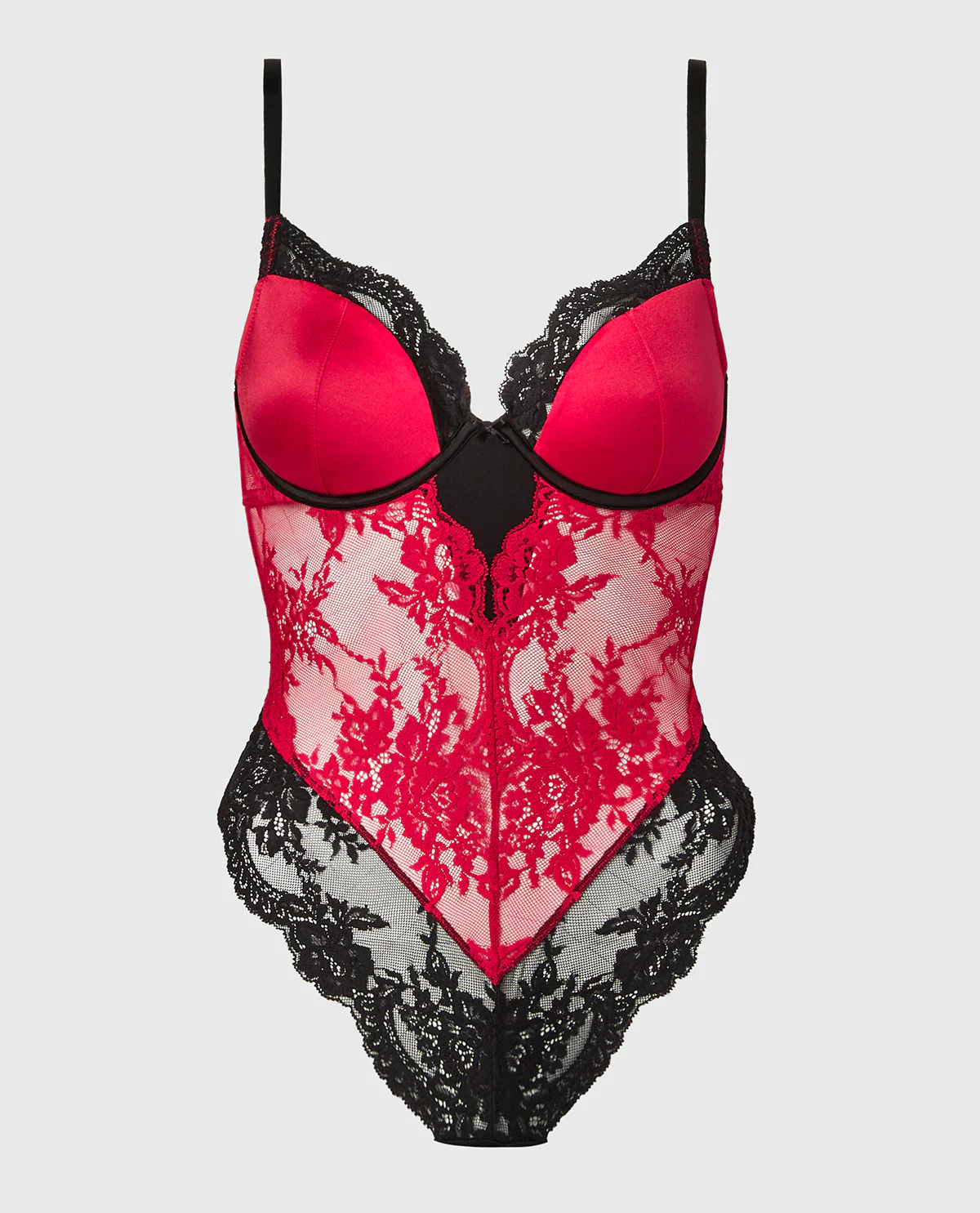 Demi Opulent Lace Bodysuit in Crimson - Image 4