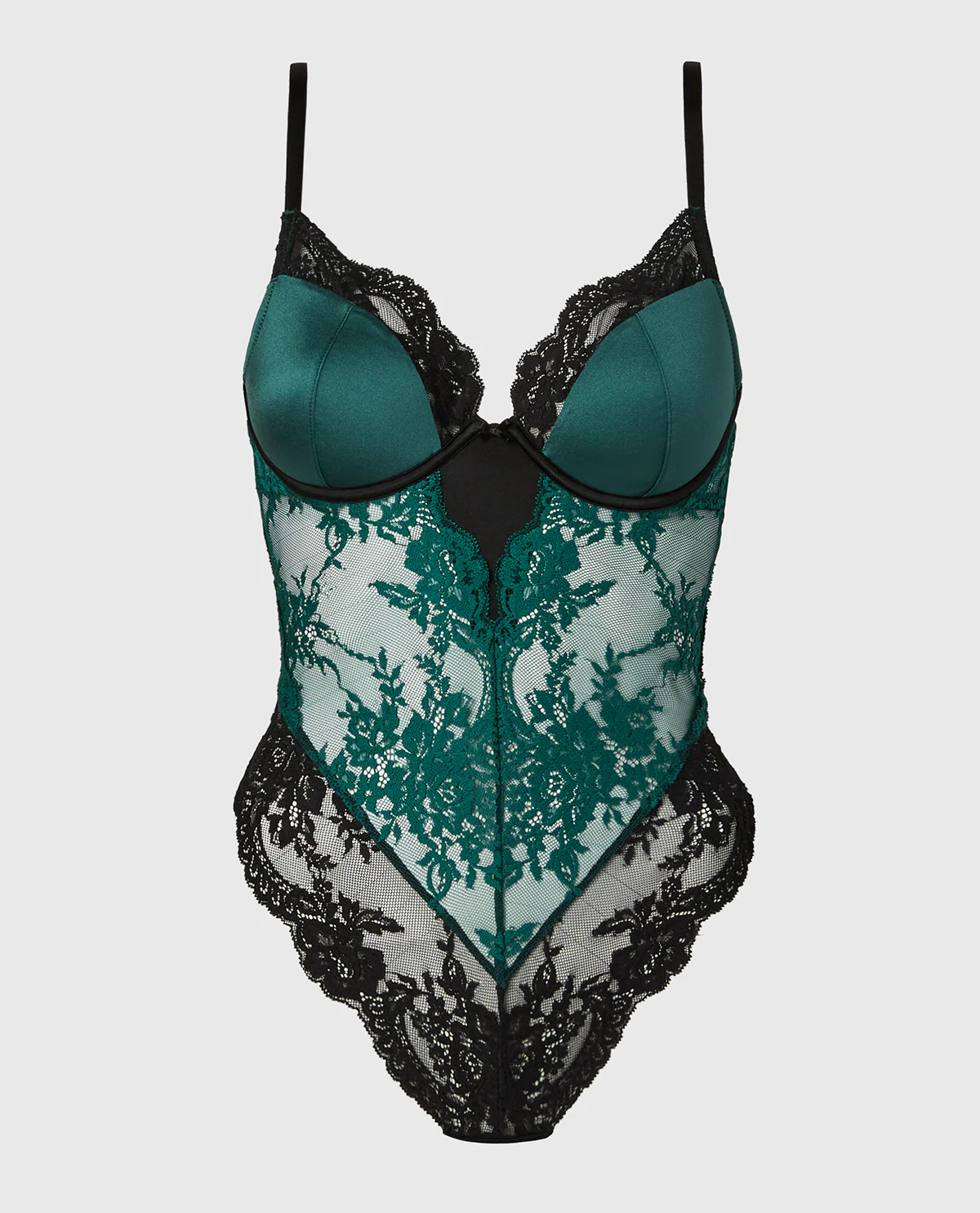 Demi Opulent Lace Bodysuit in Emerald Green - Image 4