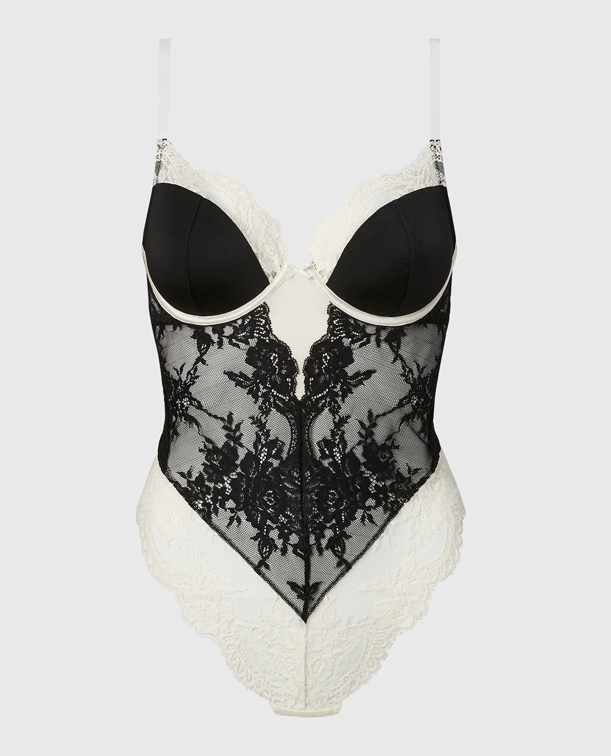 Demi Opulent Lace Bodysuit in Tuxedo Black - Image 4