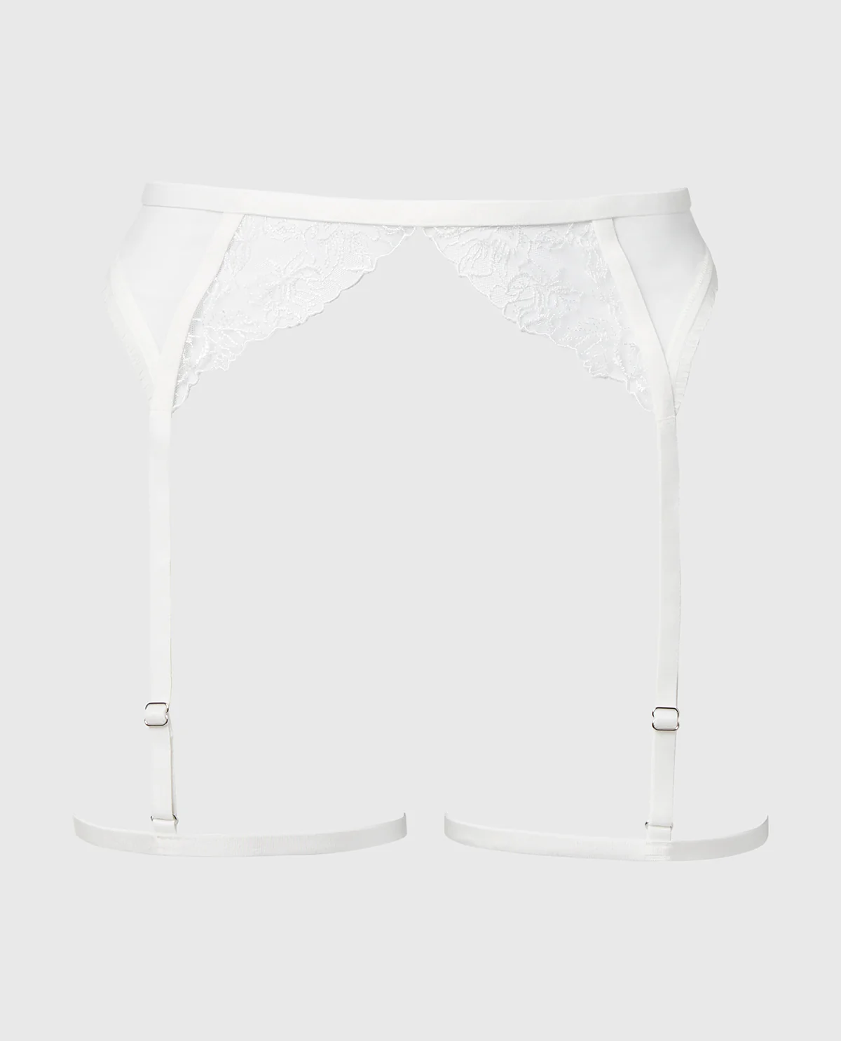 Designer Collection Garter Belt With Breezy Embroidery in Ivory - Image 4