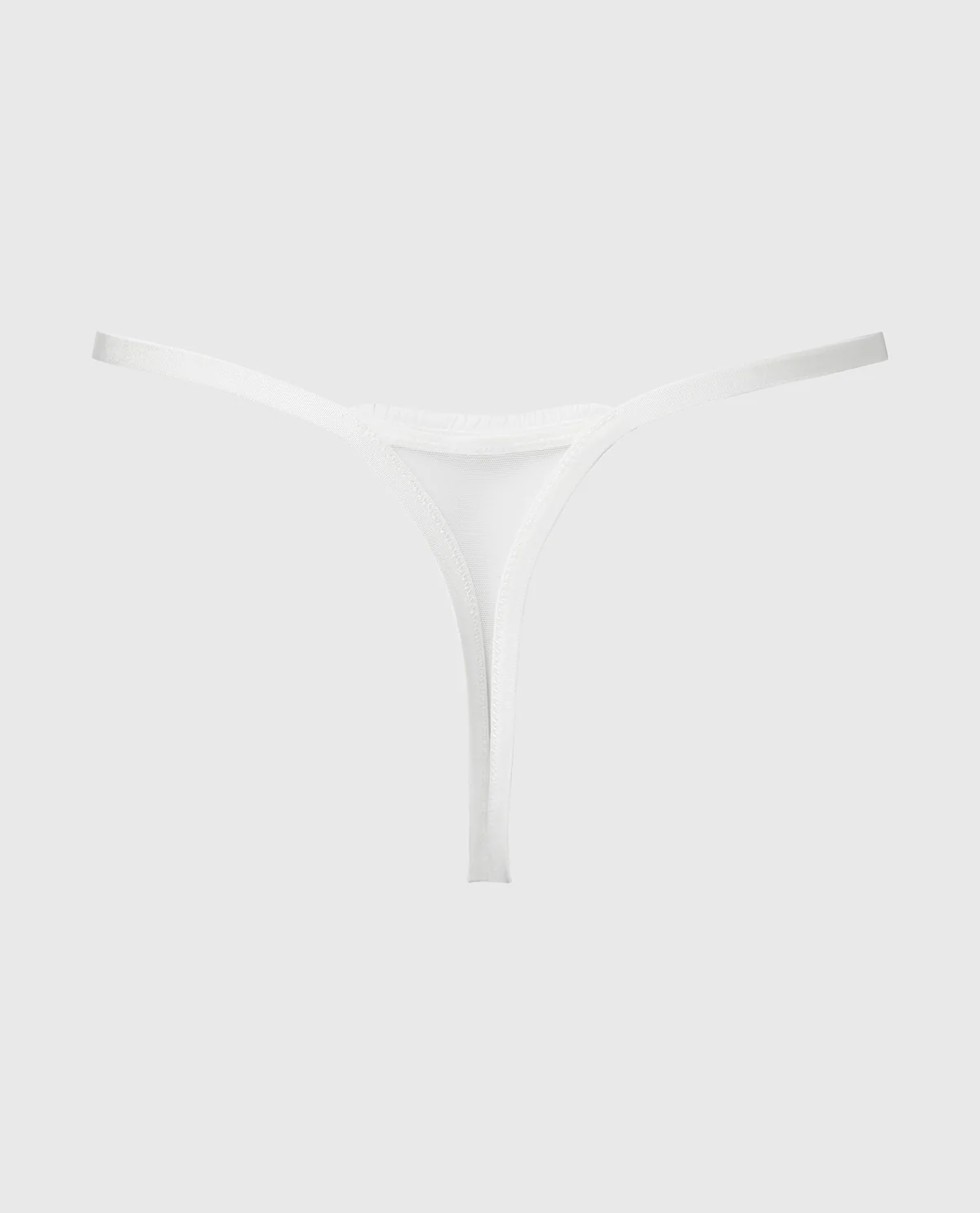 Designer Collection High Leg String Thong With Breezy Embroidery In Ivory - Image 5