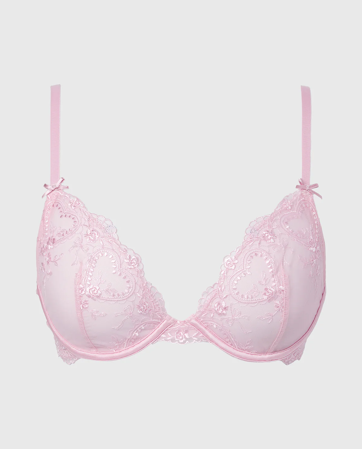 Designer Collection Unlined Plunge Bra with Be Mine Embroidery in Sweet Dream - Image 4