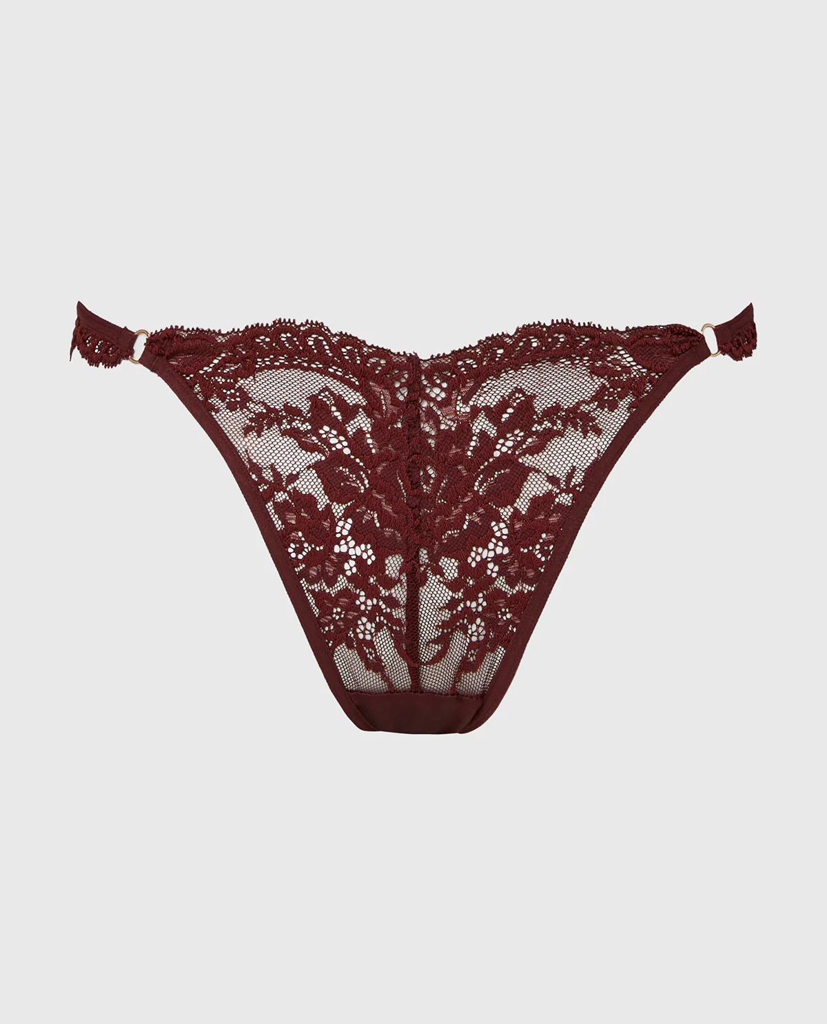 Diva Cheeky Thong Lace Panty in Bitter Chocolate - Image 4