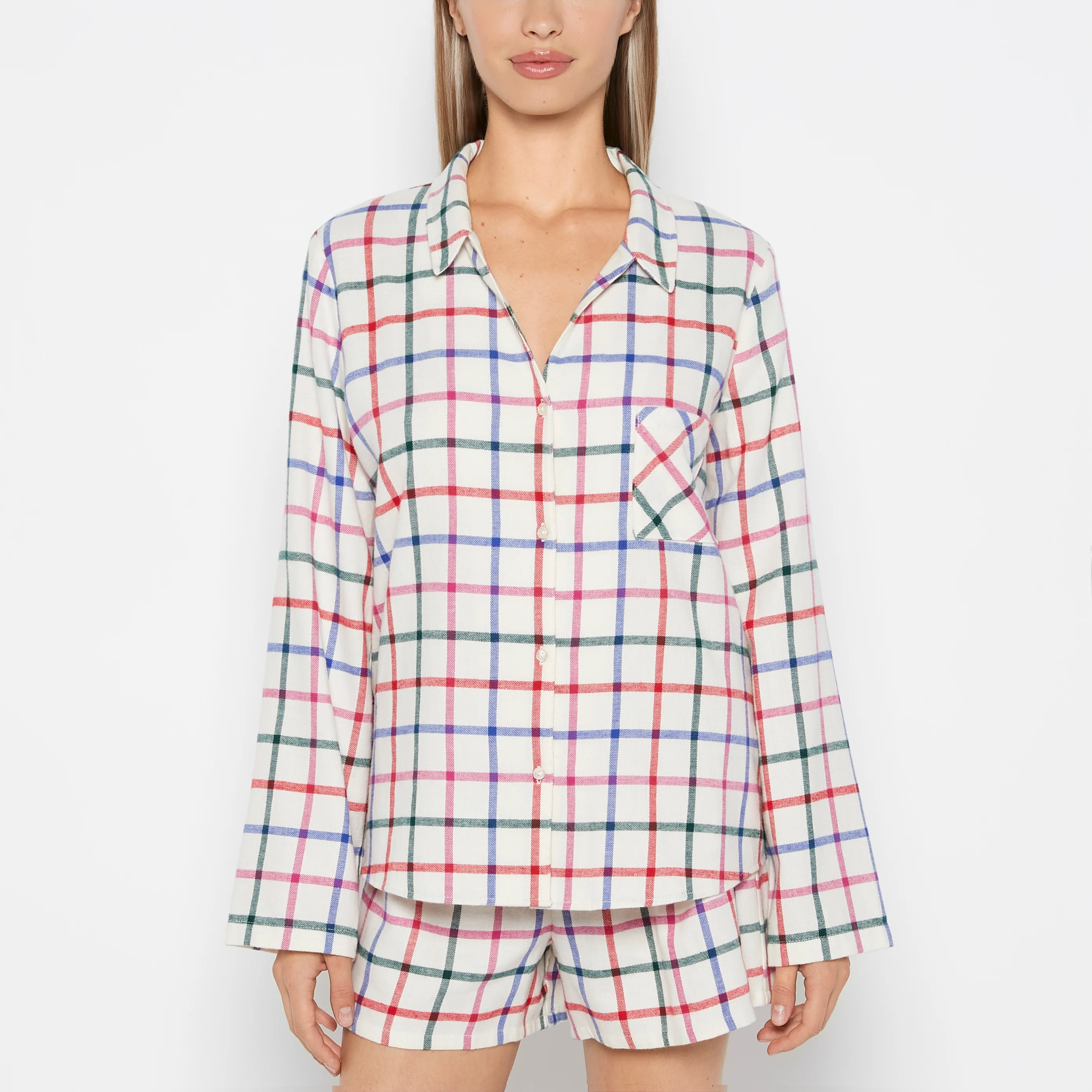 Flannel Sleep Shirt in Large Jingle Plaid
