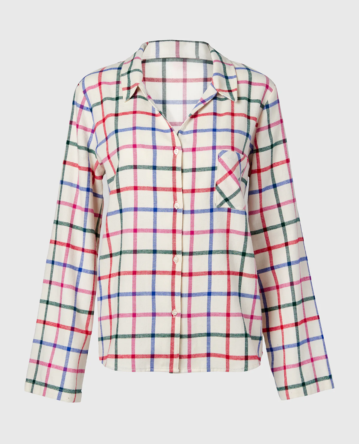 Flannel Sleep Shirt in Large Jingle Plaid - Image 4