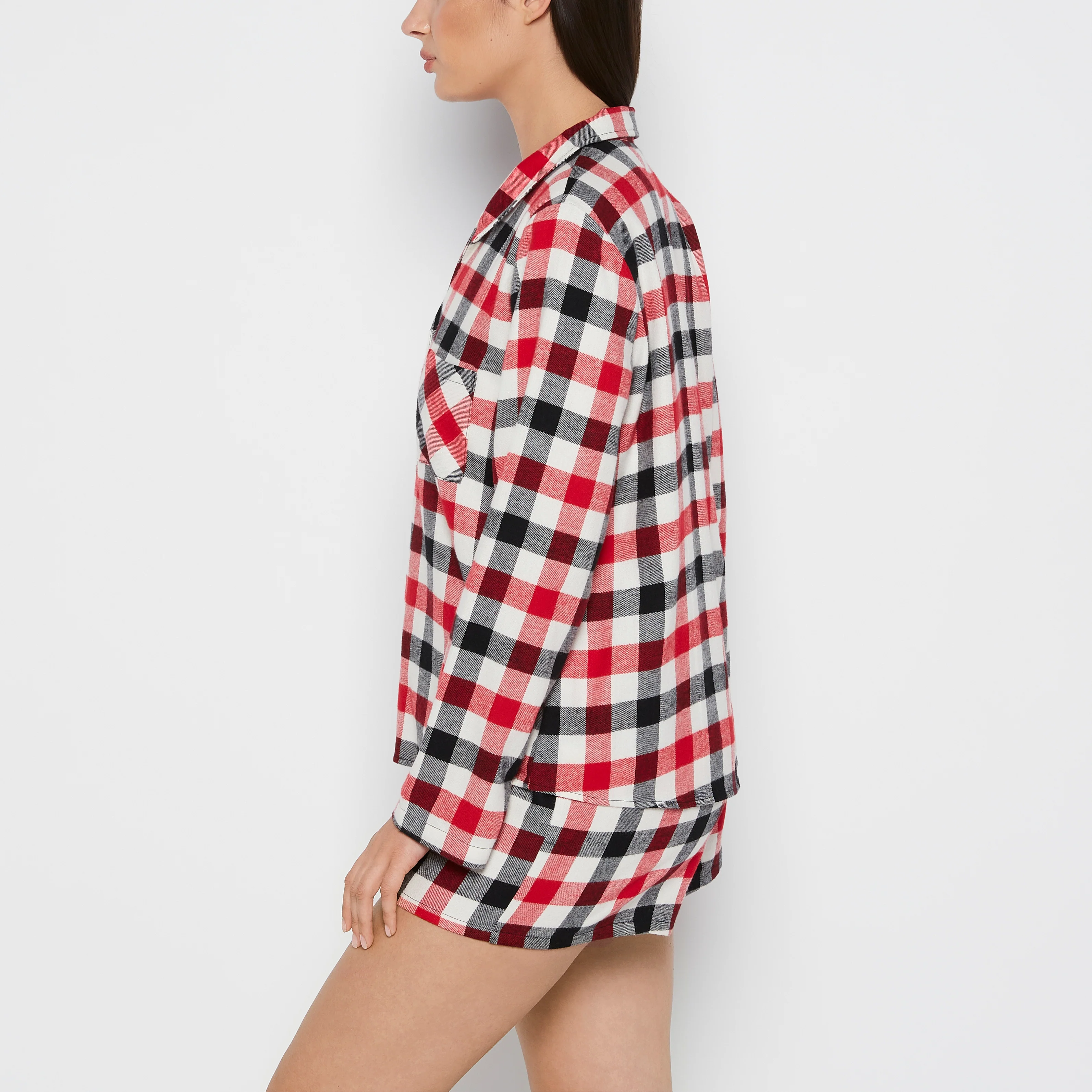 Flannel Sleep Shirt in Winter Gingham - Image 2