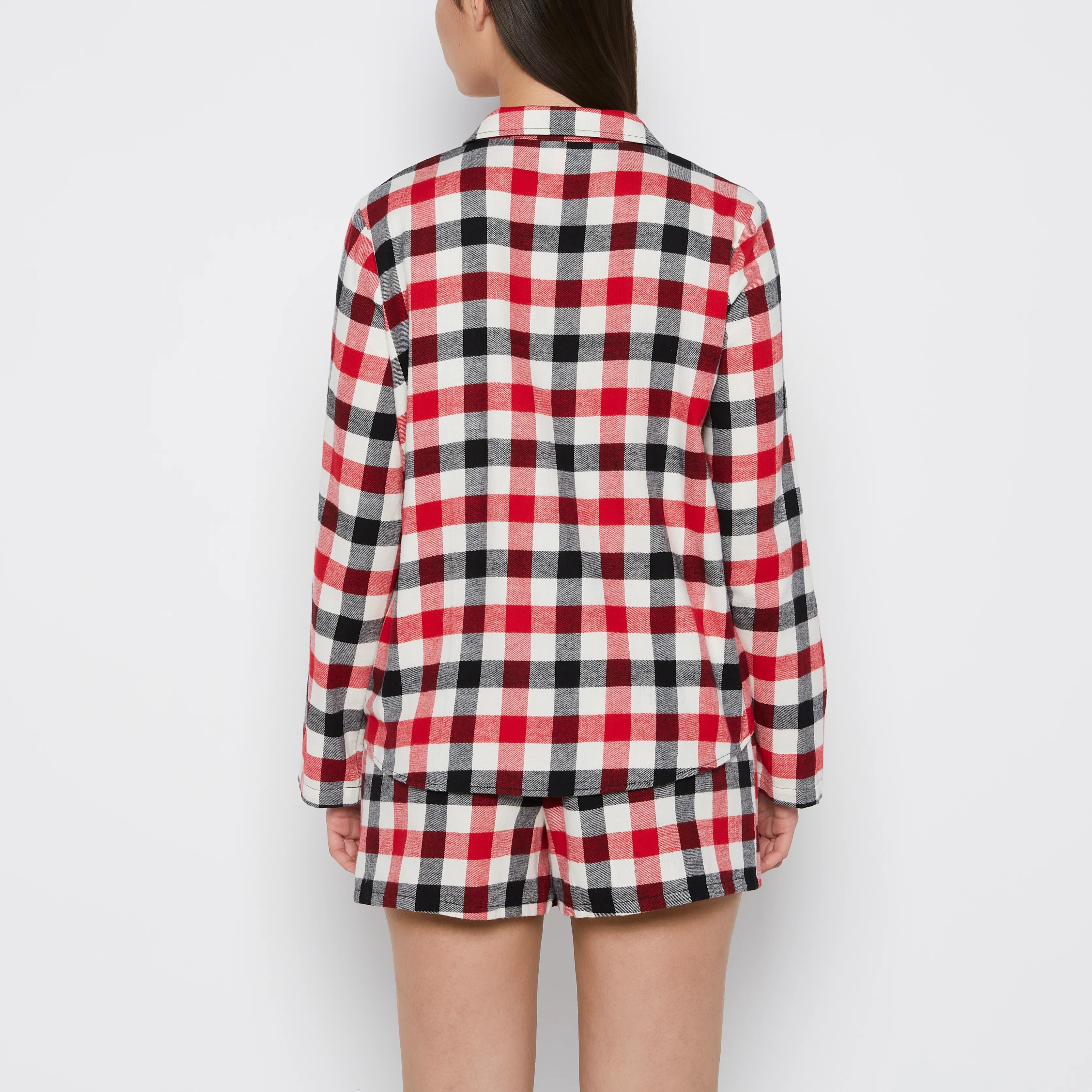 Flannel Sleep Shirt in Winter Gingham - Image 3