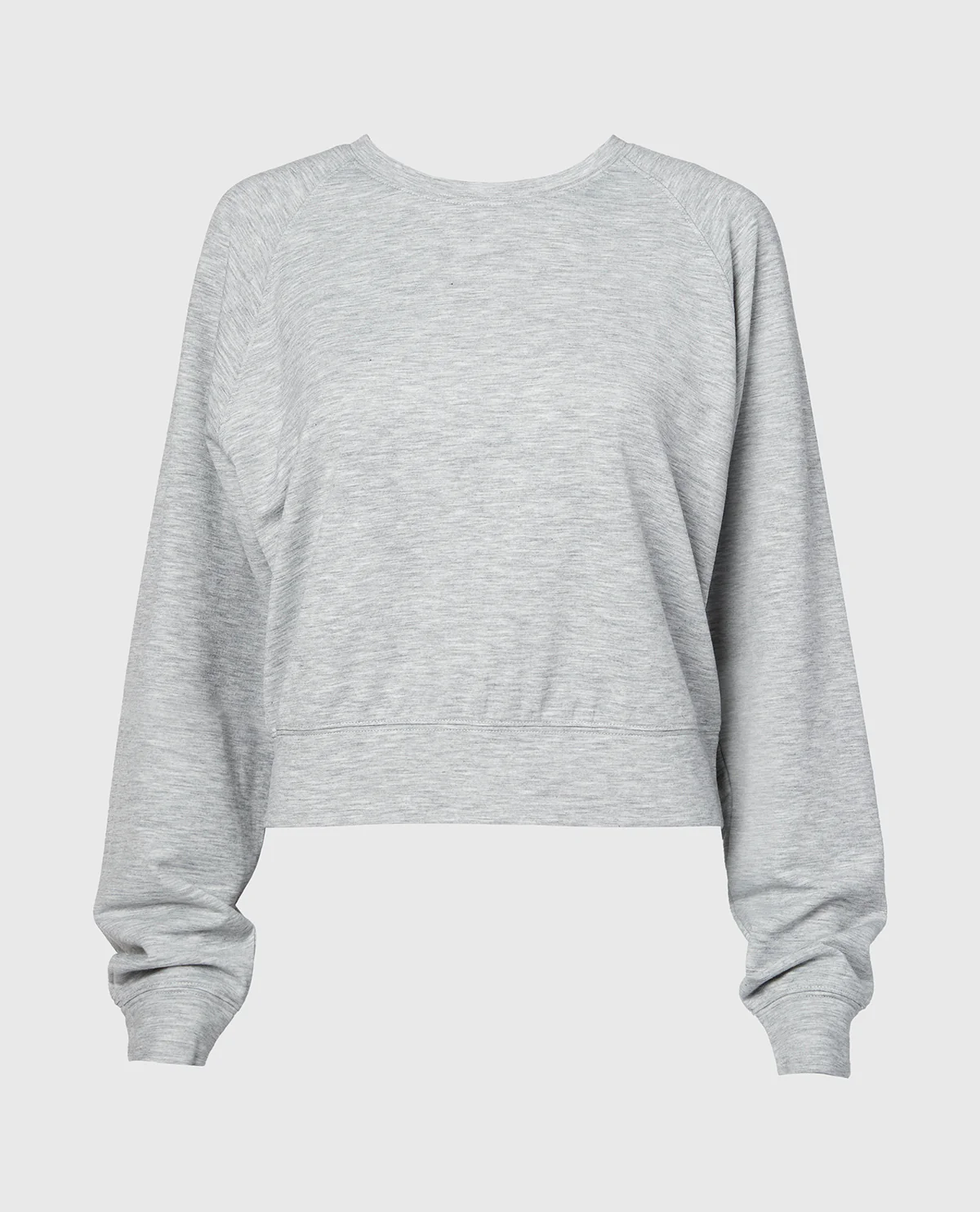 French Terry Crew Neck Sleep Top in Cool Gray Heather - Image 3