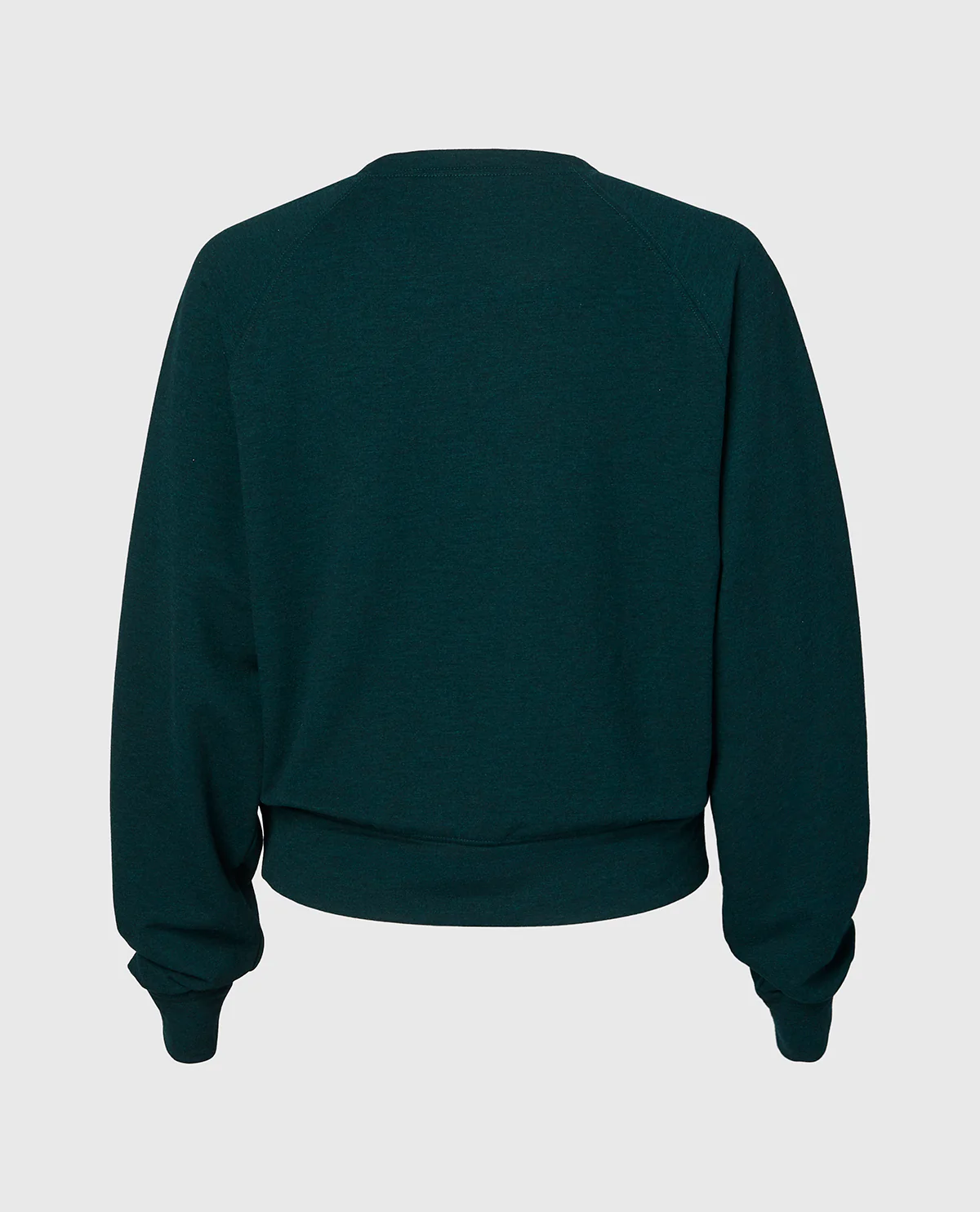 French Terry Crew Neck Sleep Top in Emerald Green Heather - Image 4