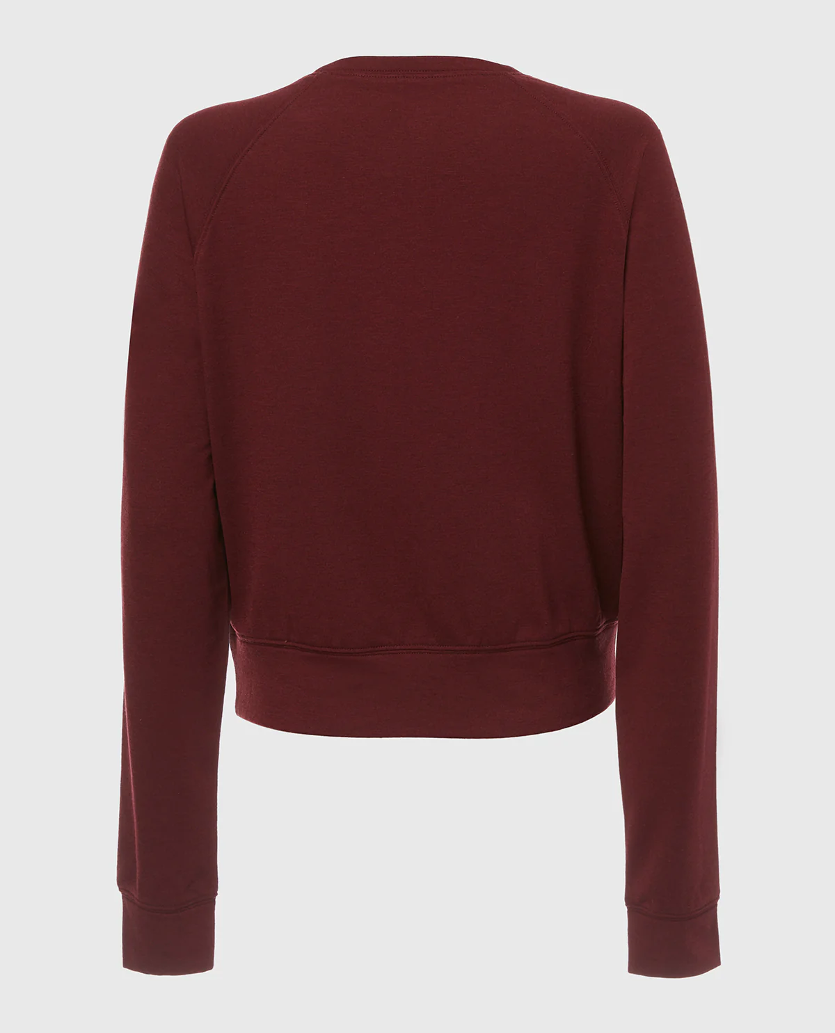 French Terry Crew Neck Sleep Top in Russian Ruby Heather - Image 5