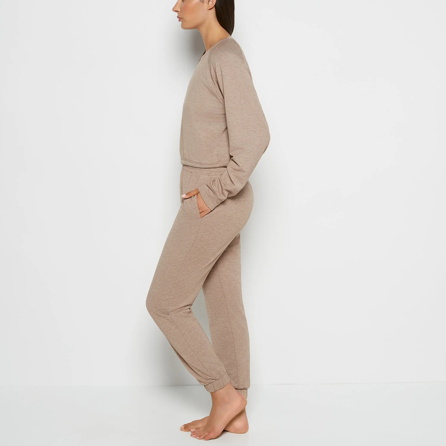 French Terry Sleep Pant in Leafless Tree Heather - Image 3
