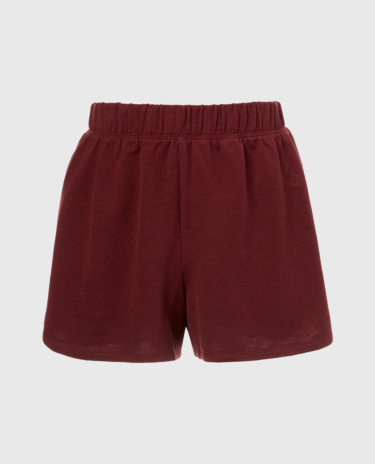 French Terry Sleep Short in Russian Ruby Heather - Image 3