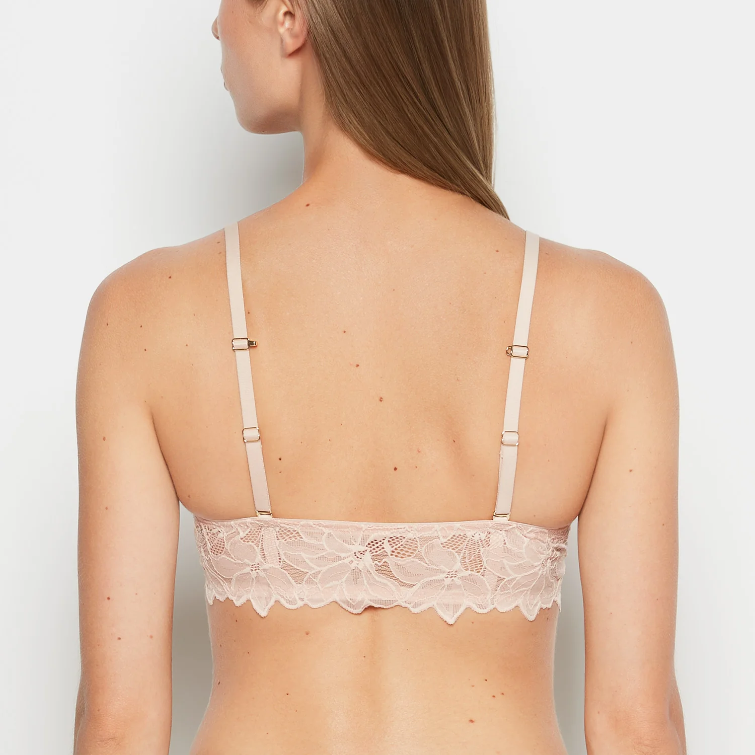 Front Close Push Up Bra with Reverie Lace in Cameo Rose - Image 3