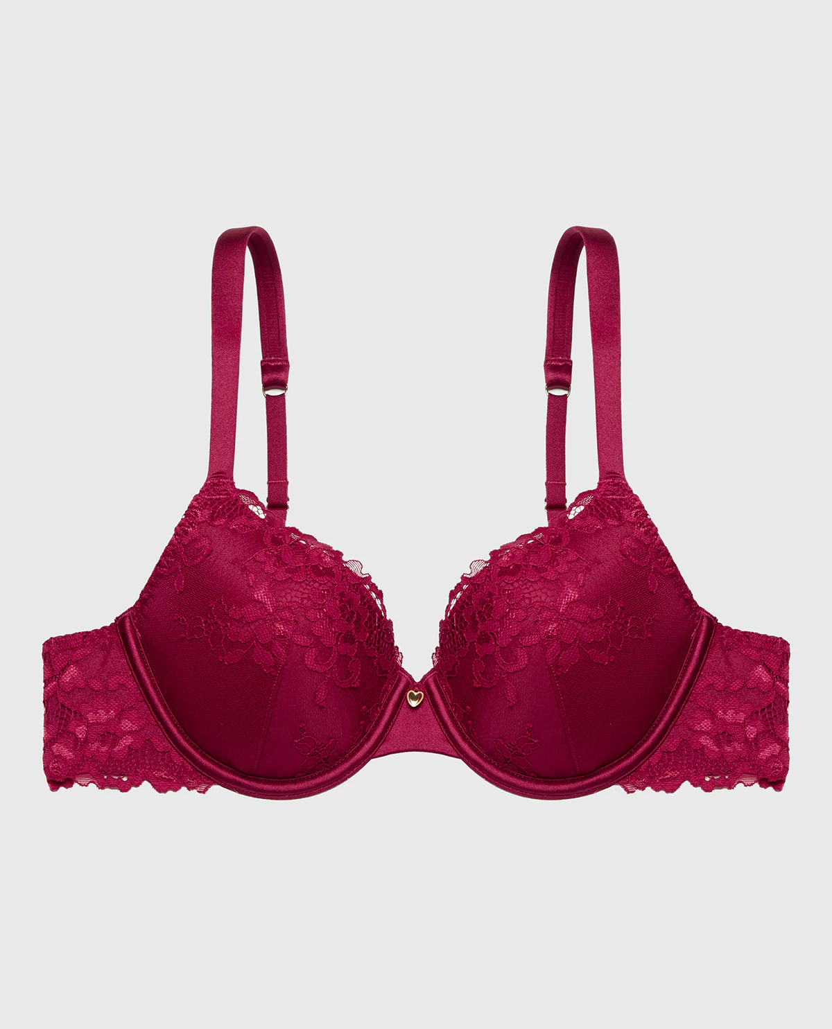 Full Coverage Lightly Lined Bra With Romantic Lace in Plum Rose - Image 5