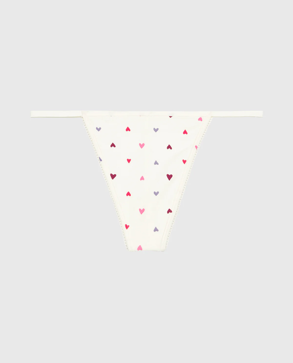 G-String Cotton Panty and Picot Trim in Tossed Heart - Image 4