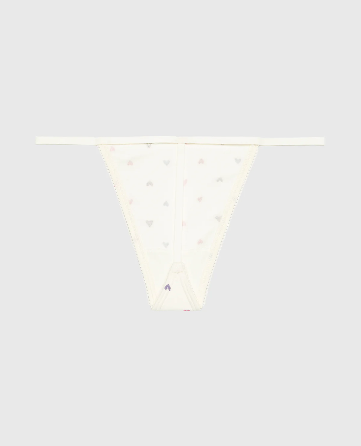 G-String Cotton Panty and Picot Trim in Tossed Heart - Image 5