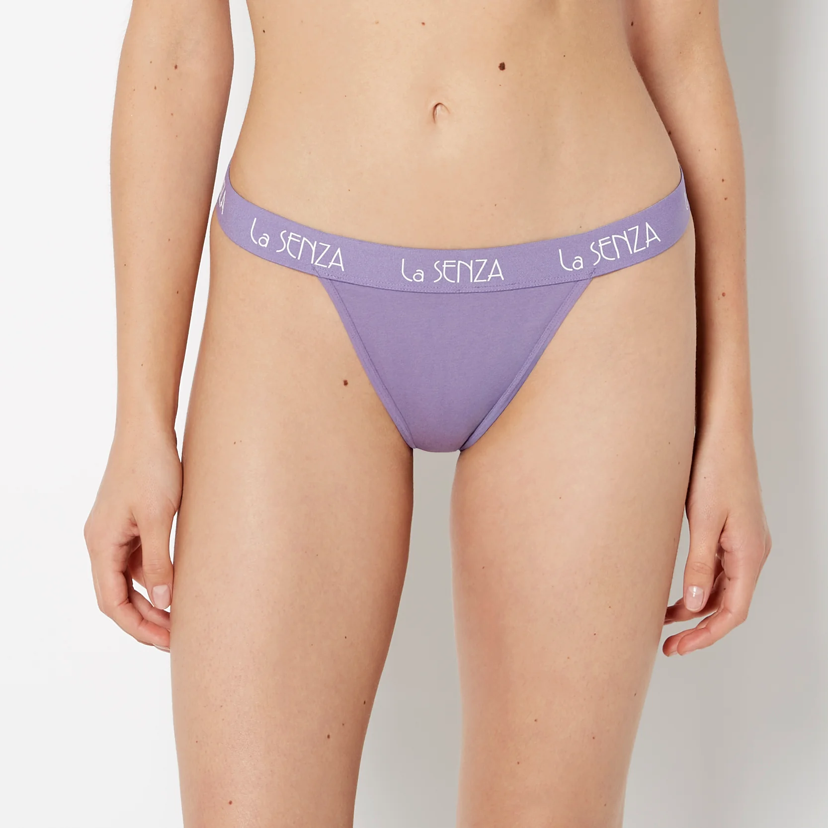 G-String Cotton Panty with Art Deco Logo Band in Purple Haze