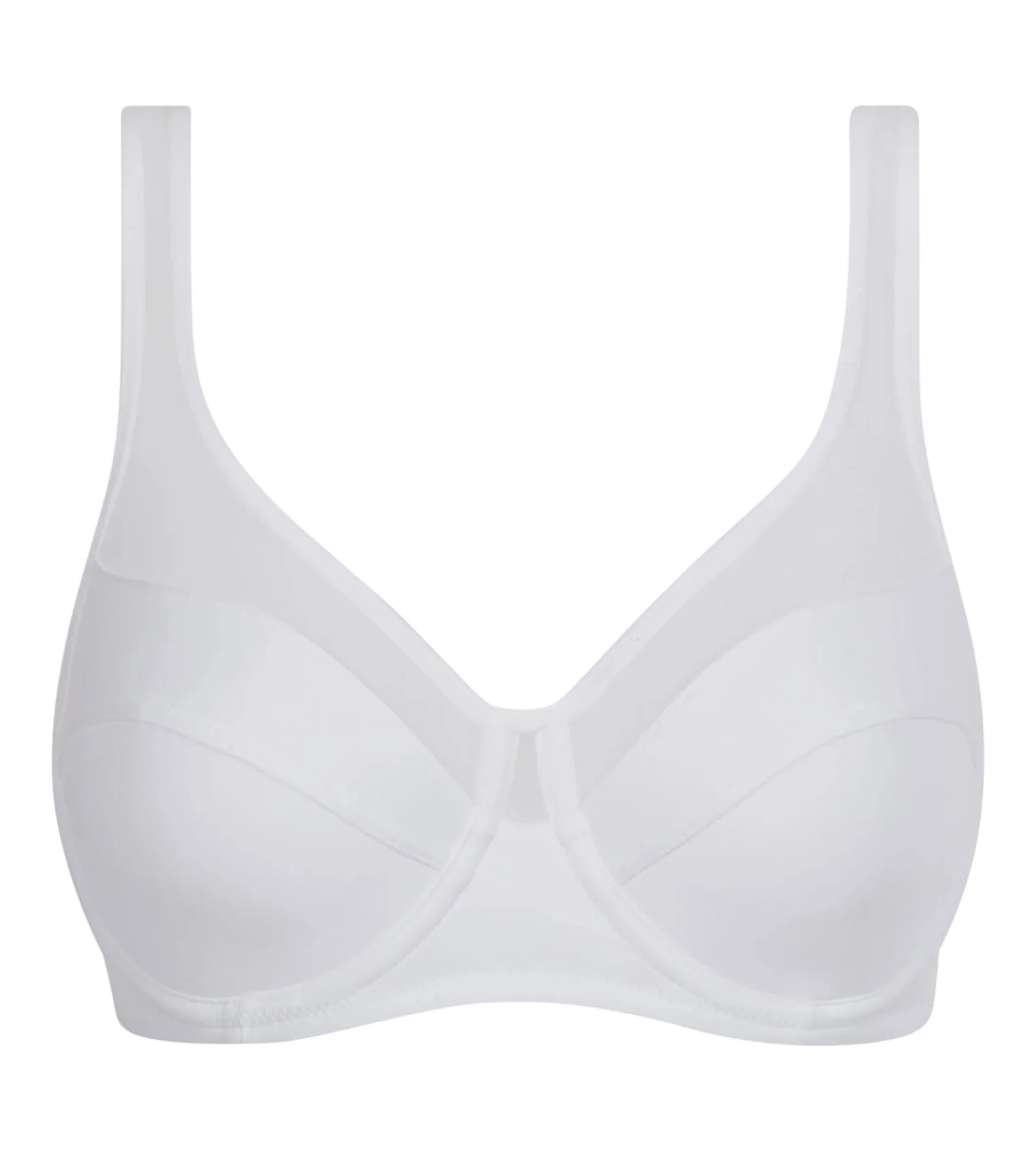 Generous Full Coverage Underwire Push-Up Bra in White