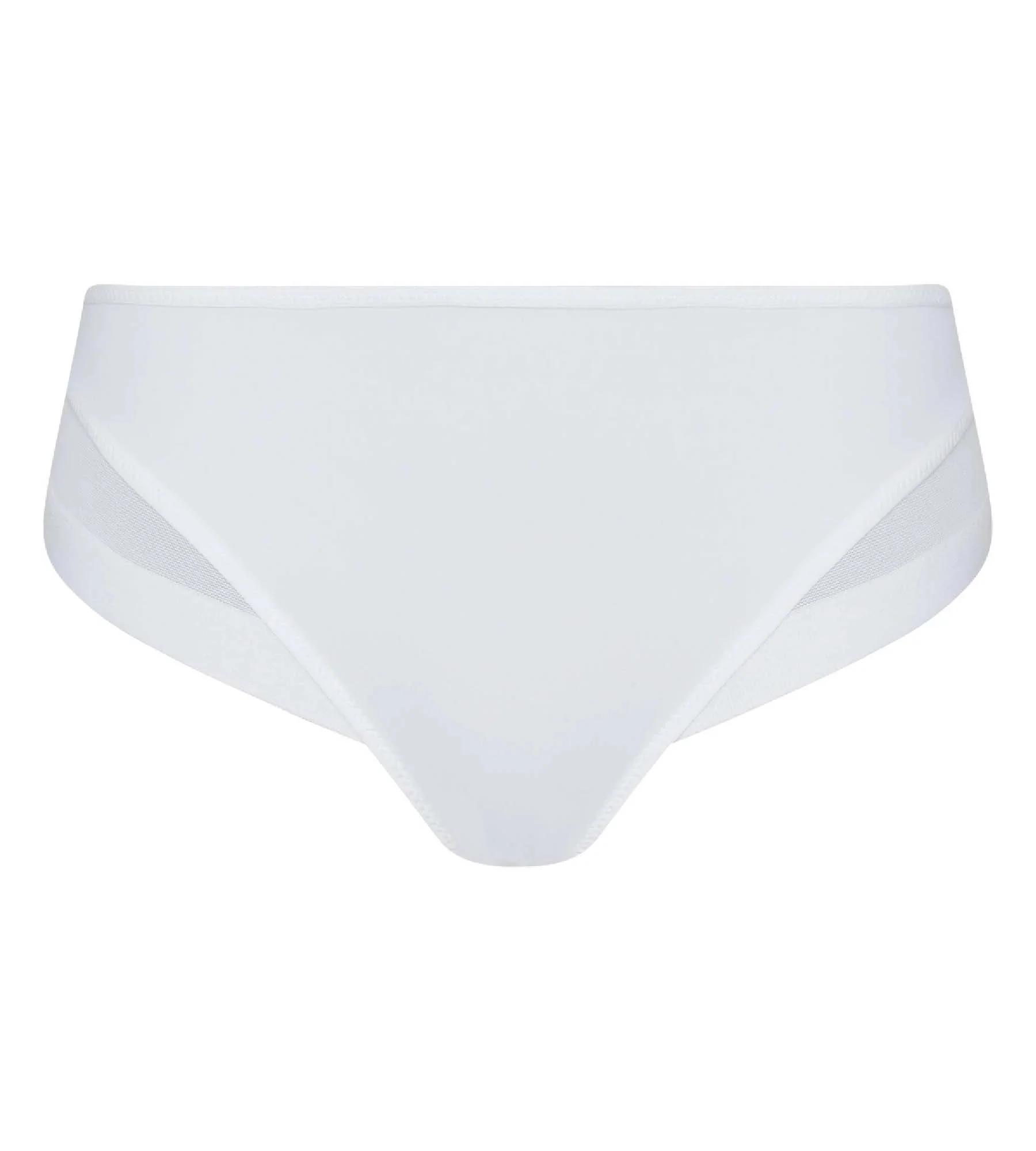 Generous Microfiber and Tulle Briefs in White - Image 3