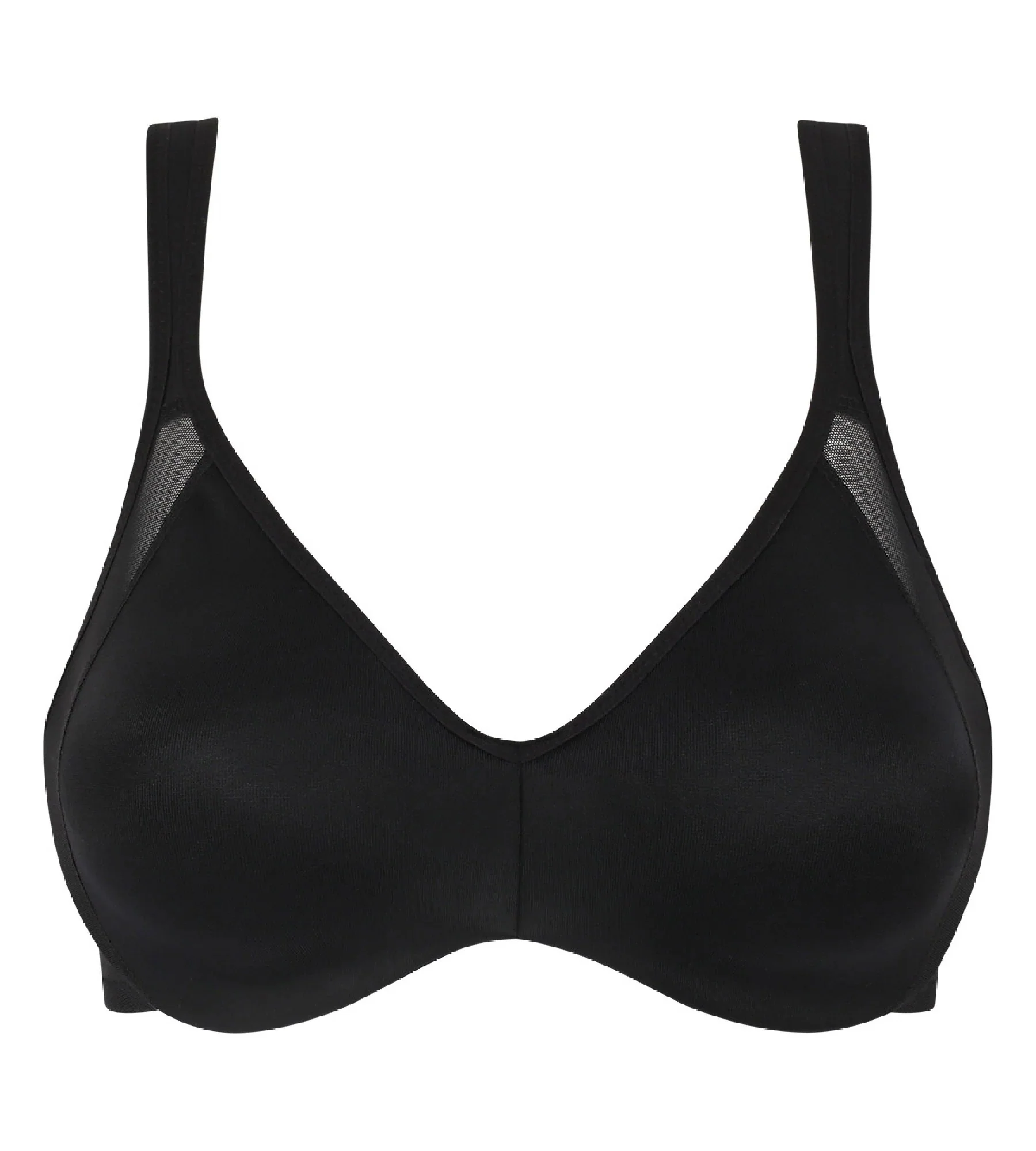 Generous Underwire Minimizer Bra in Tuxedo Black