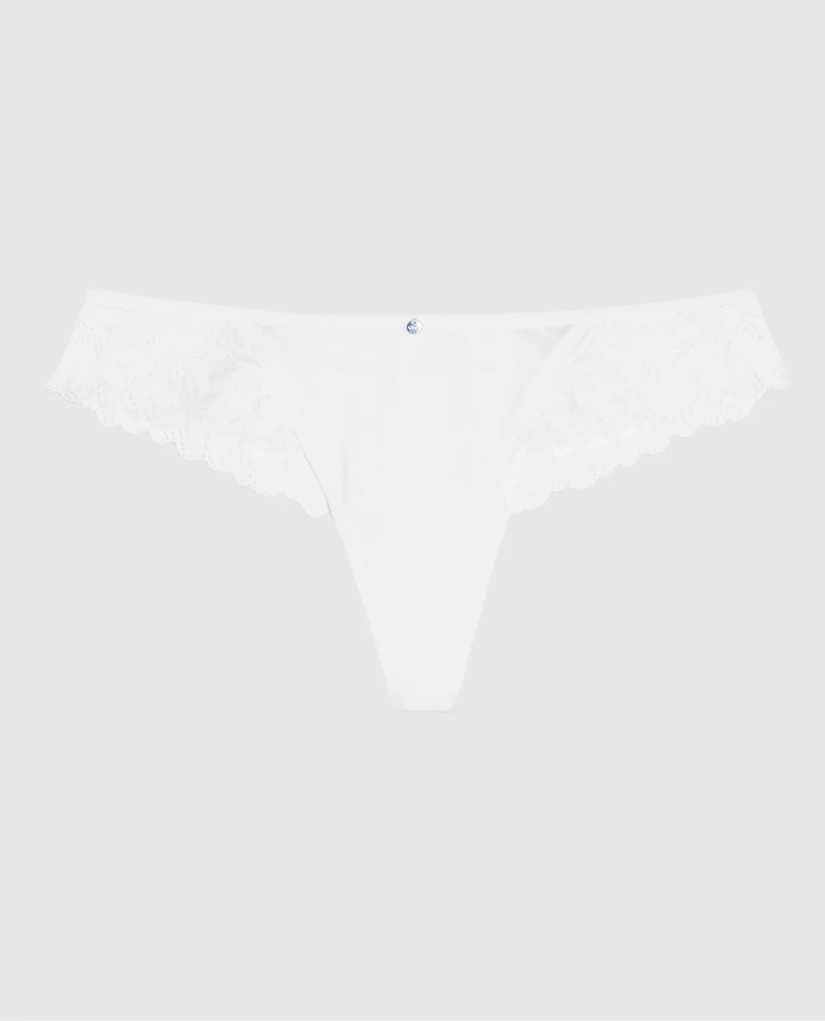 High Leg Lace Thong in Ivory - Image 4