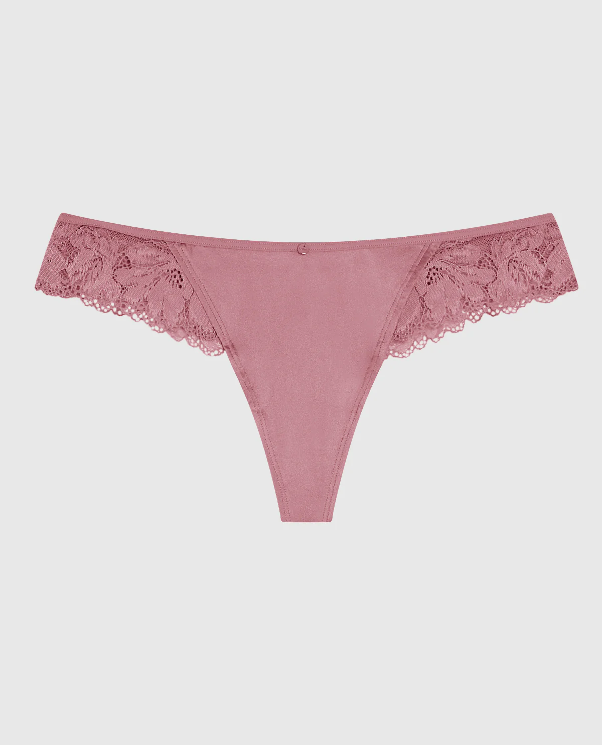 High Leg Lace Thong in Sheer Mauve - Image 4
