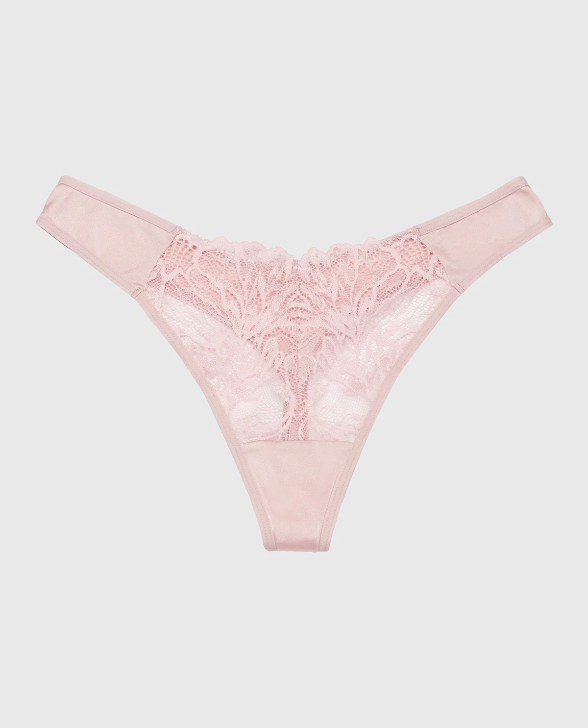 High Leg Lace Thong Panty in Iced Lilac - Image 4