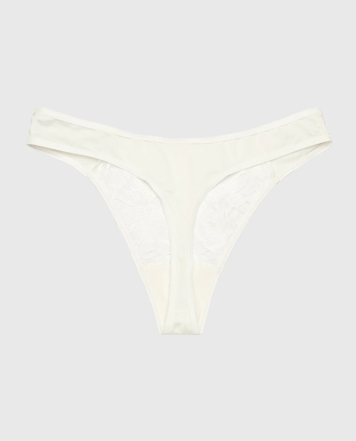 High Leg Lace Thong Panty in Ivory - Image 5