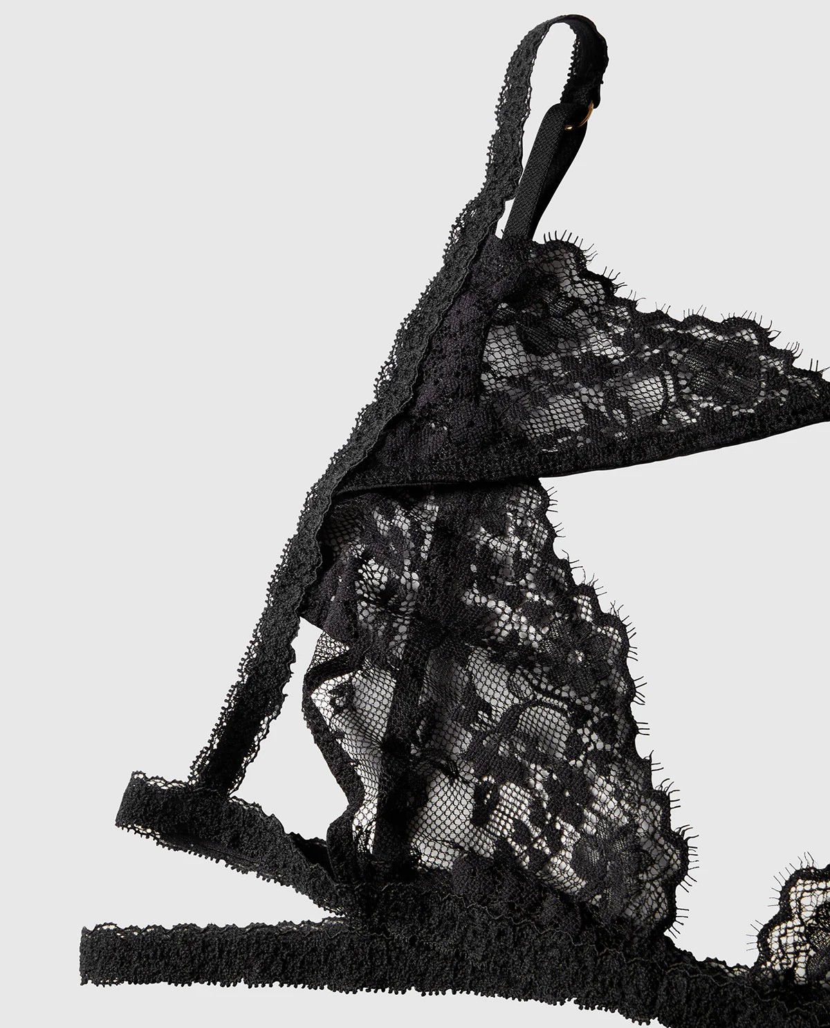 High Neck Unlined Lace Bra - Image 2
