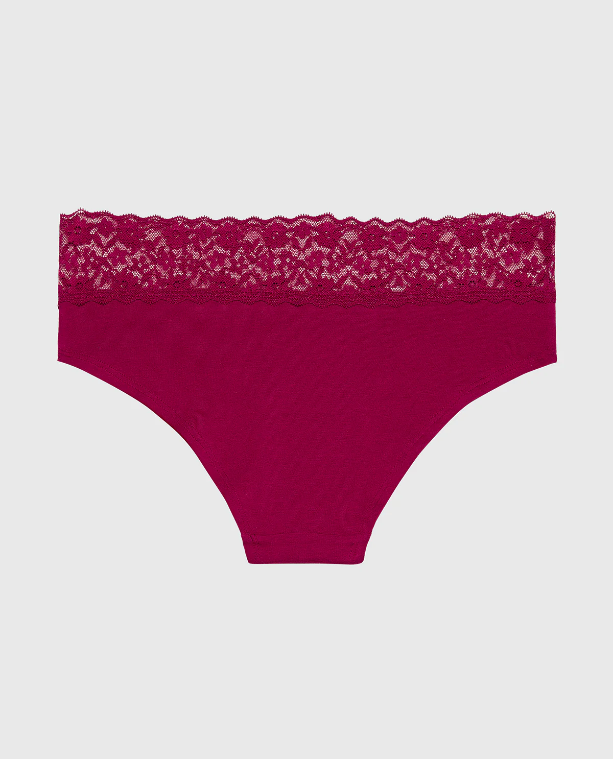 Hipster Cotton Panty With Lace Trim in Plum Rose - Image 5