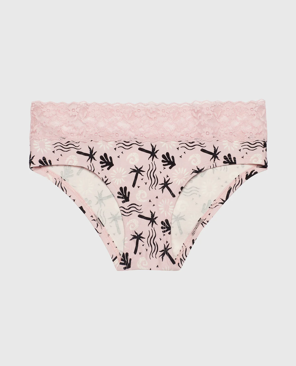 Hipster Panty with Lace Trim in Sand and Surf - Image 4