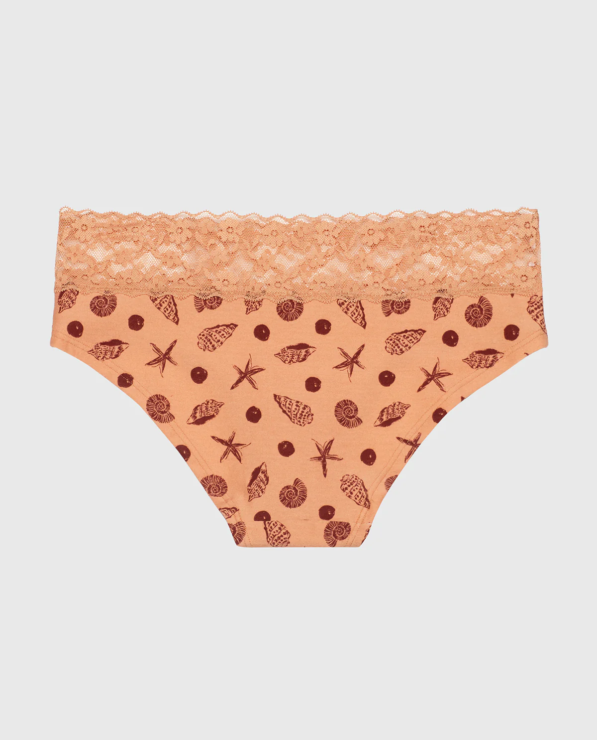 Hipster Panty with Lace Trim in She Sells Sea Shells - Image 5