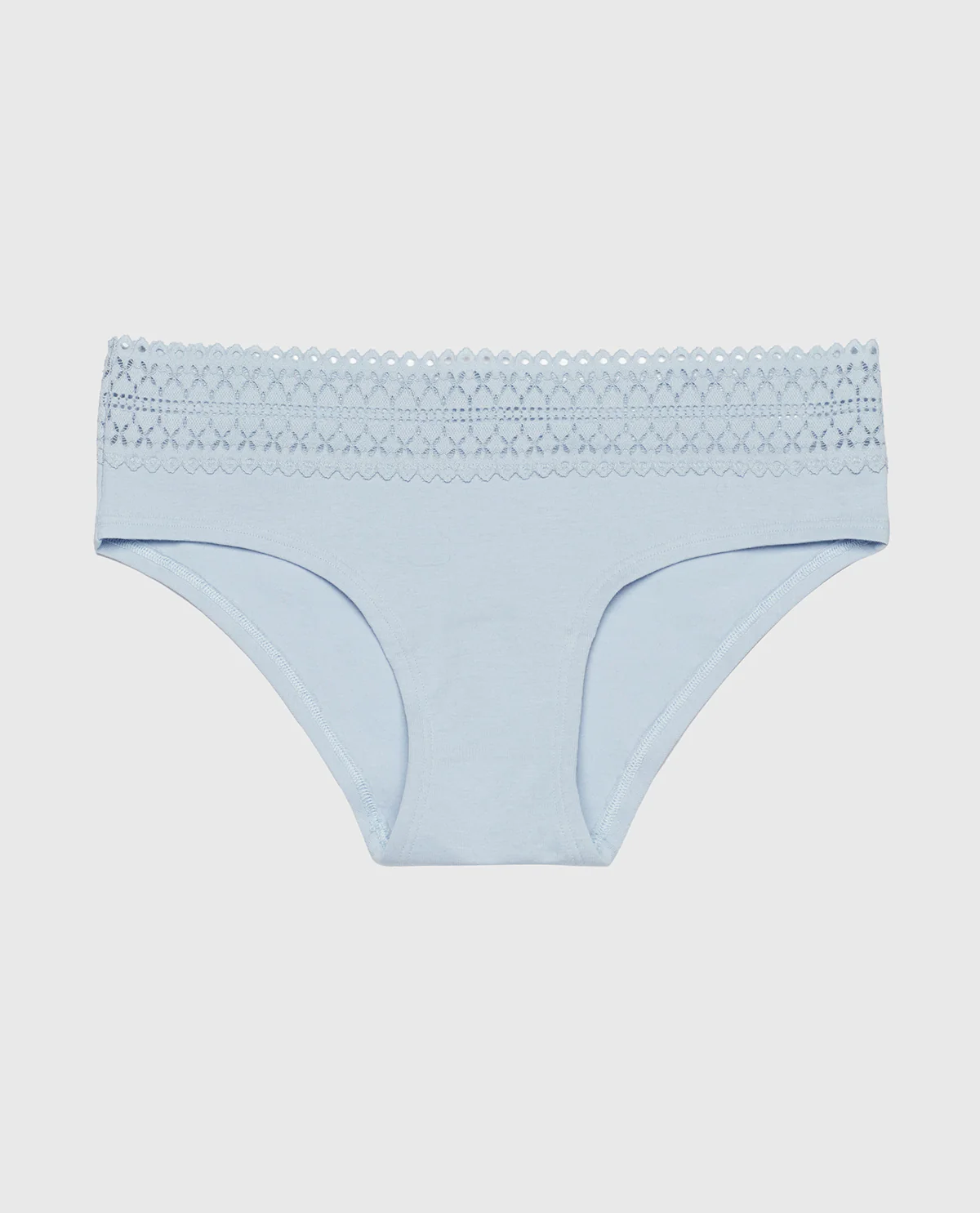 Hipster Panty with Lace Trim in Subdued Blue - Image 4