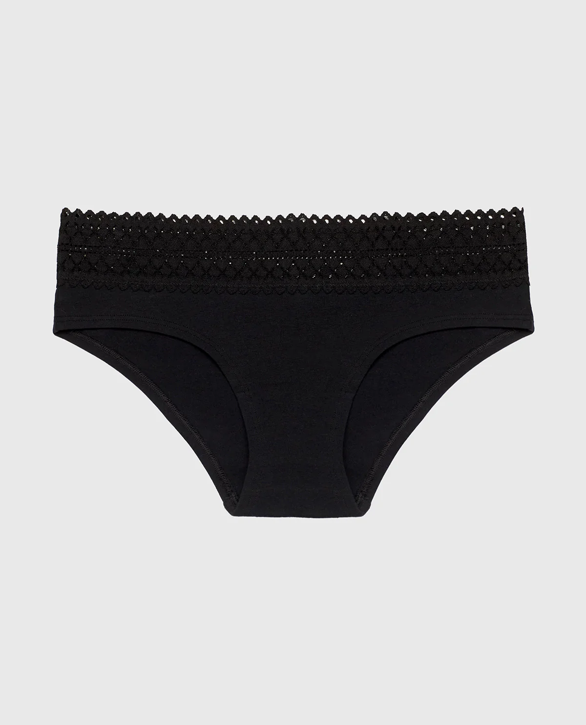 Hipster Panty with Lace Trim in Tuxedo Black - Image 4