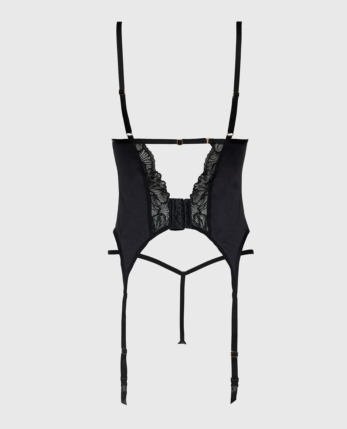 Lace and Microfiber Merrywidow in Tuxedo Black - Image 5