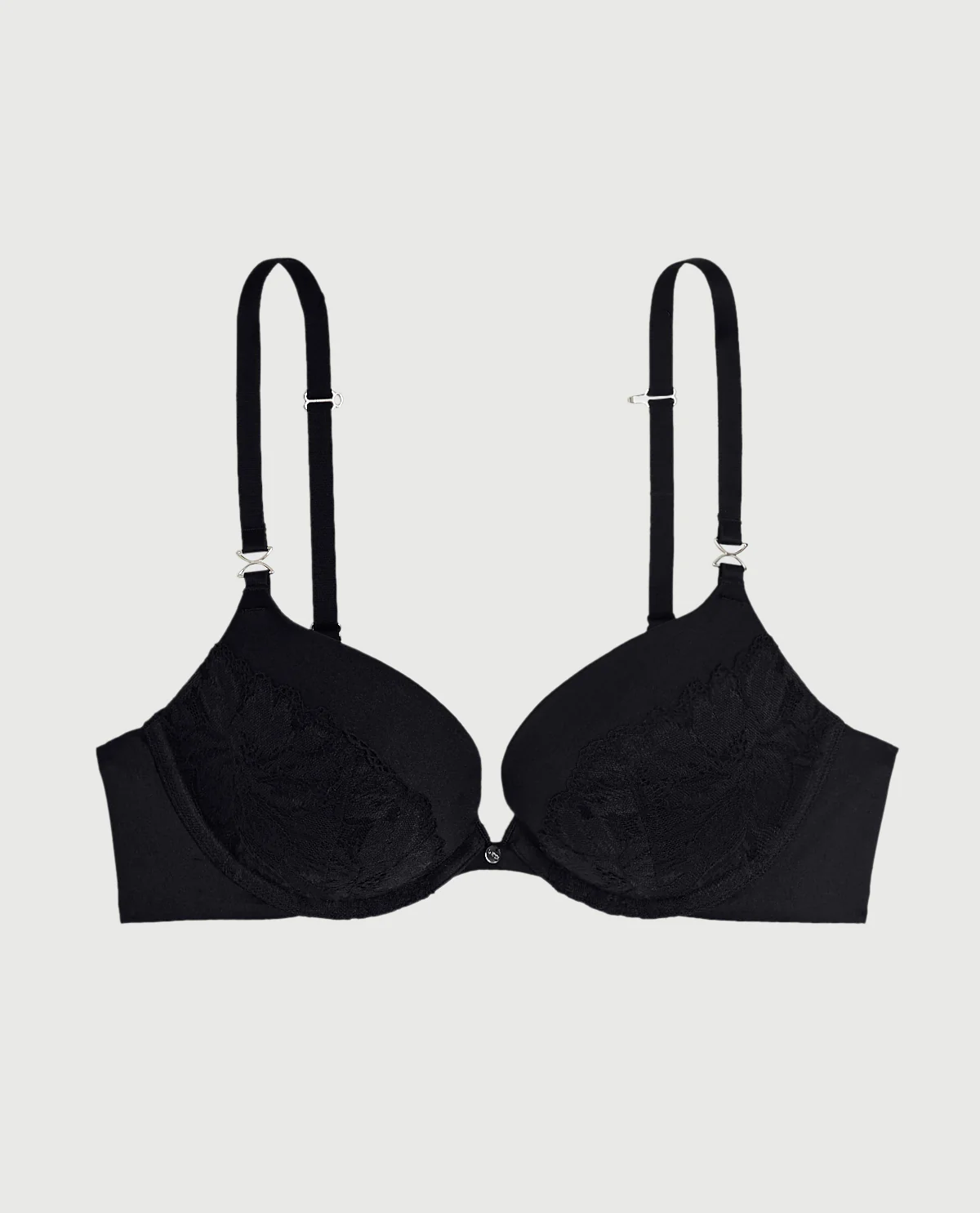 Lace Cup Push Up Bra in Black - Image 5