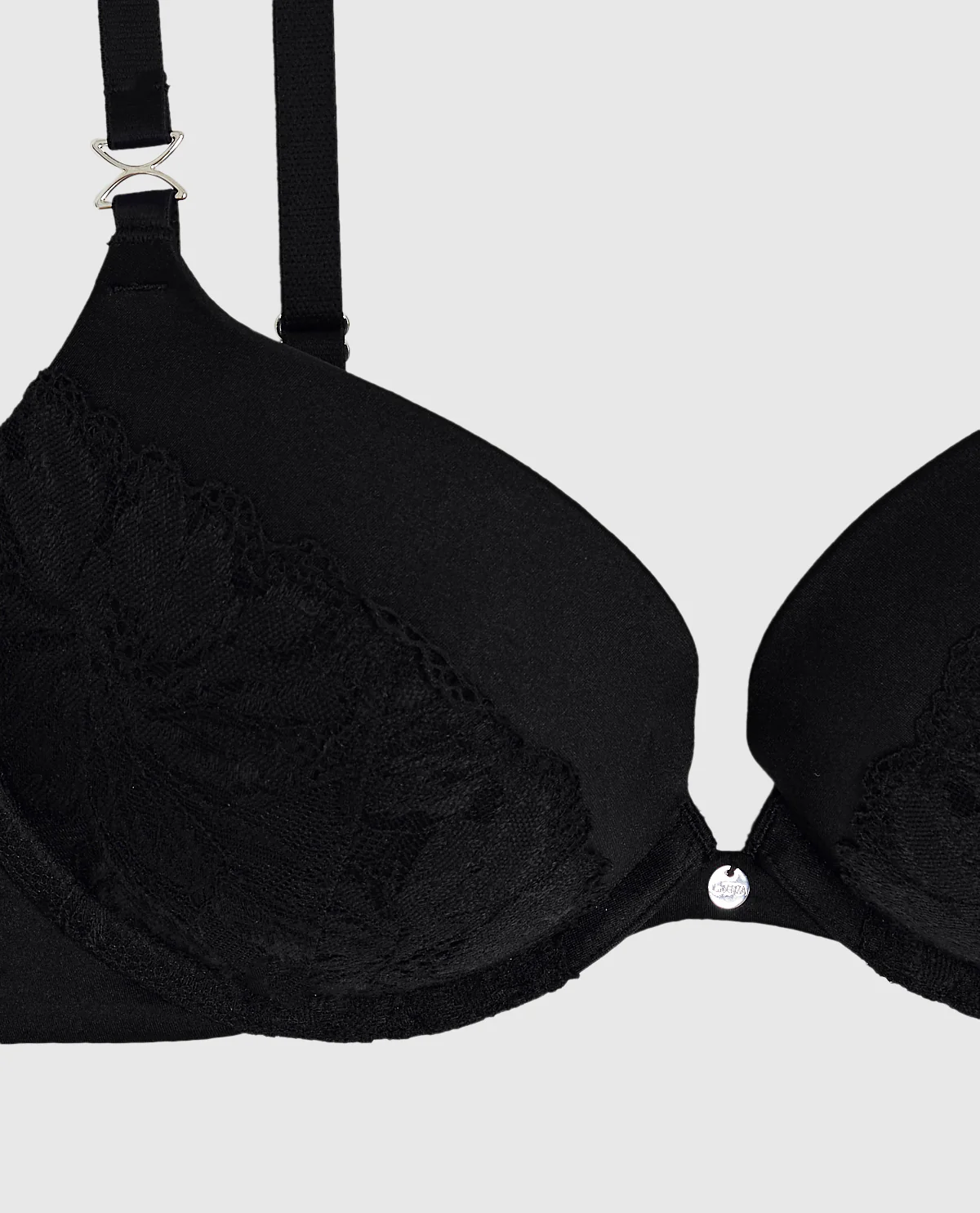 Lace Cup Push Up Bra in Black - Image 7