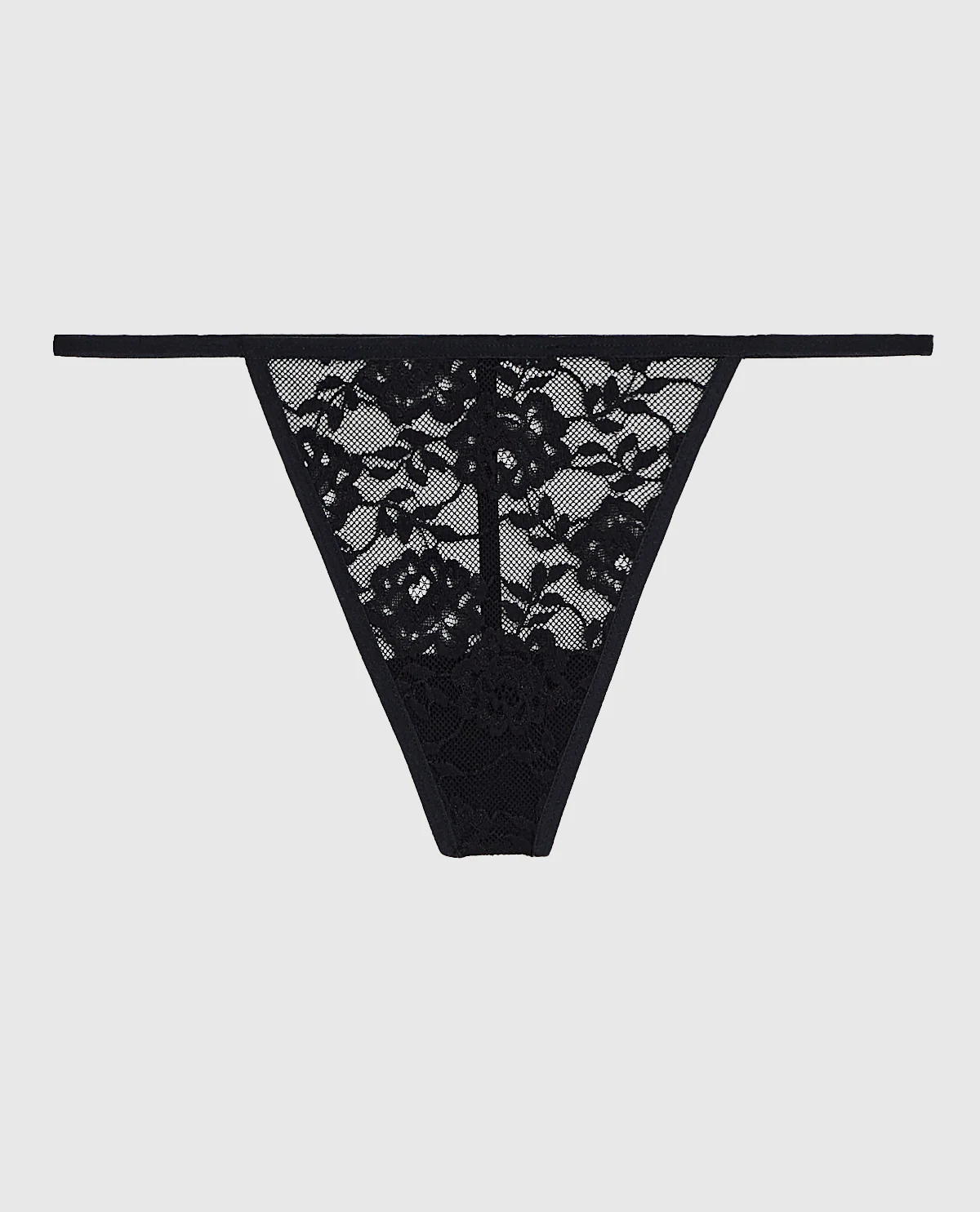 Lace G-String Panty in Tuxedo Black - Image 4